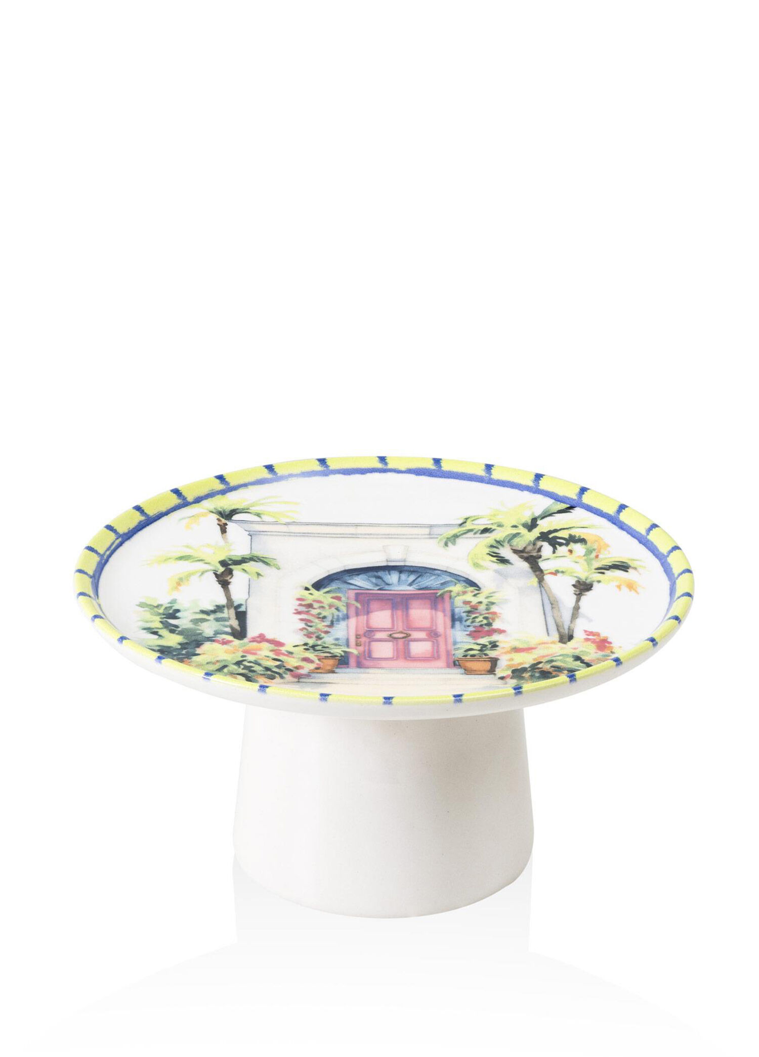 Palma Renkli Seramik Ayaklı Servis Tabağı 10 x 19 cm