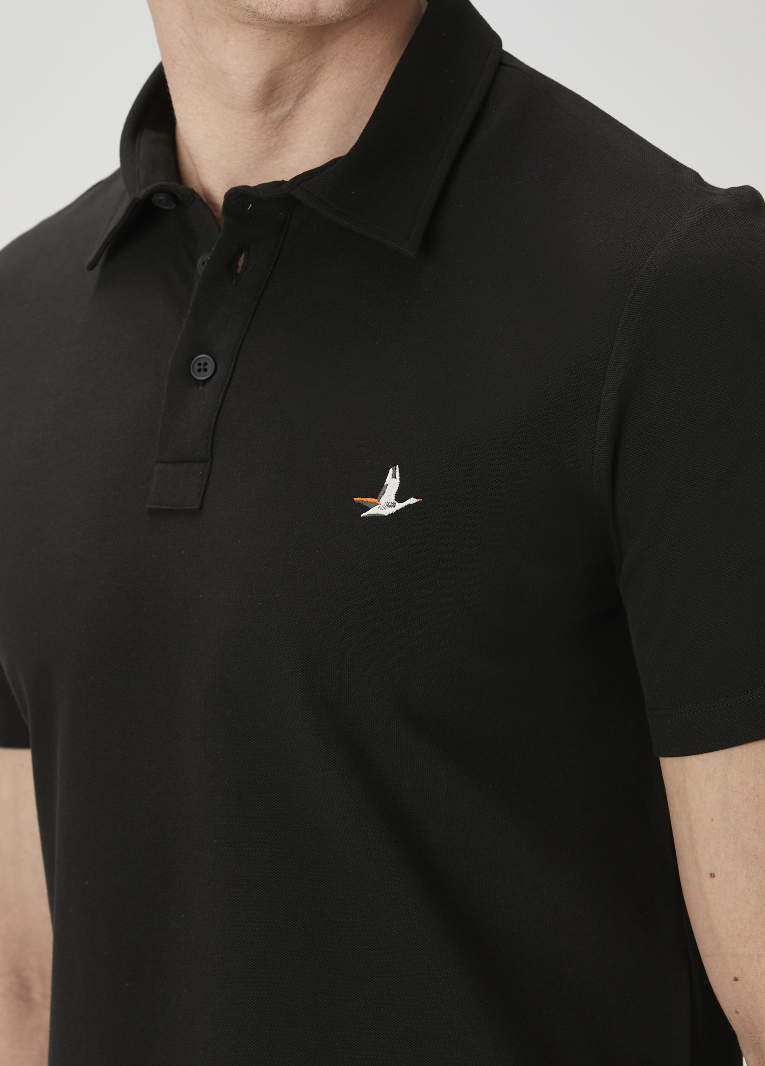 Comfort Fit Siyah Polo Yaka T-shirt_5