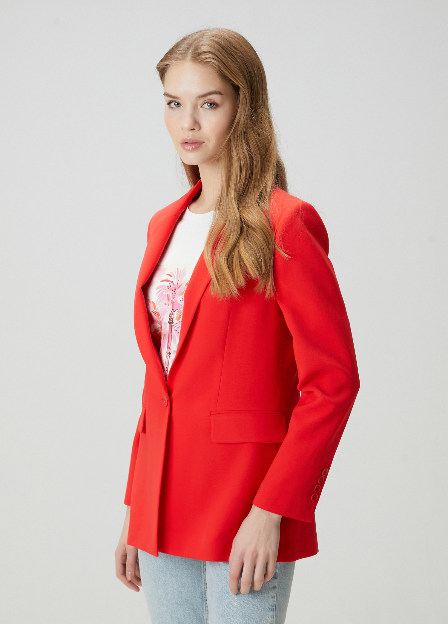 Nar Çiçeği Krep Blazer