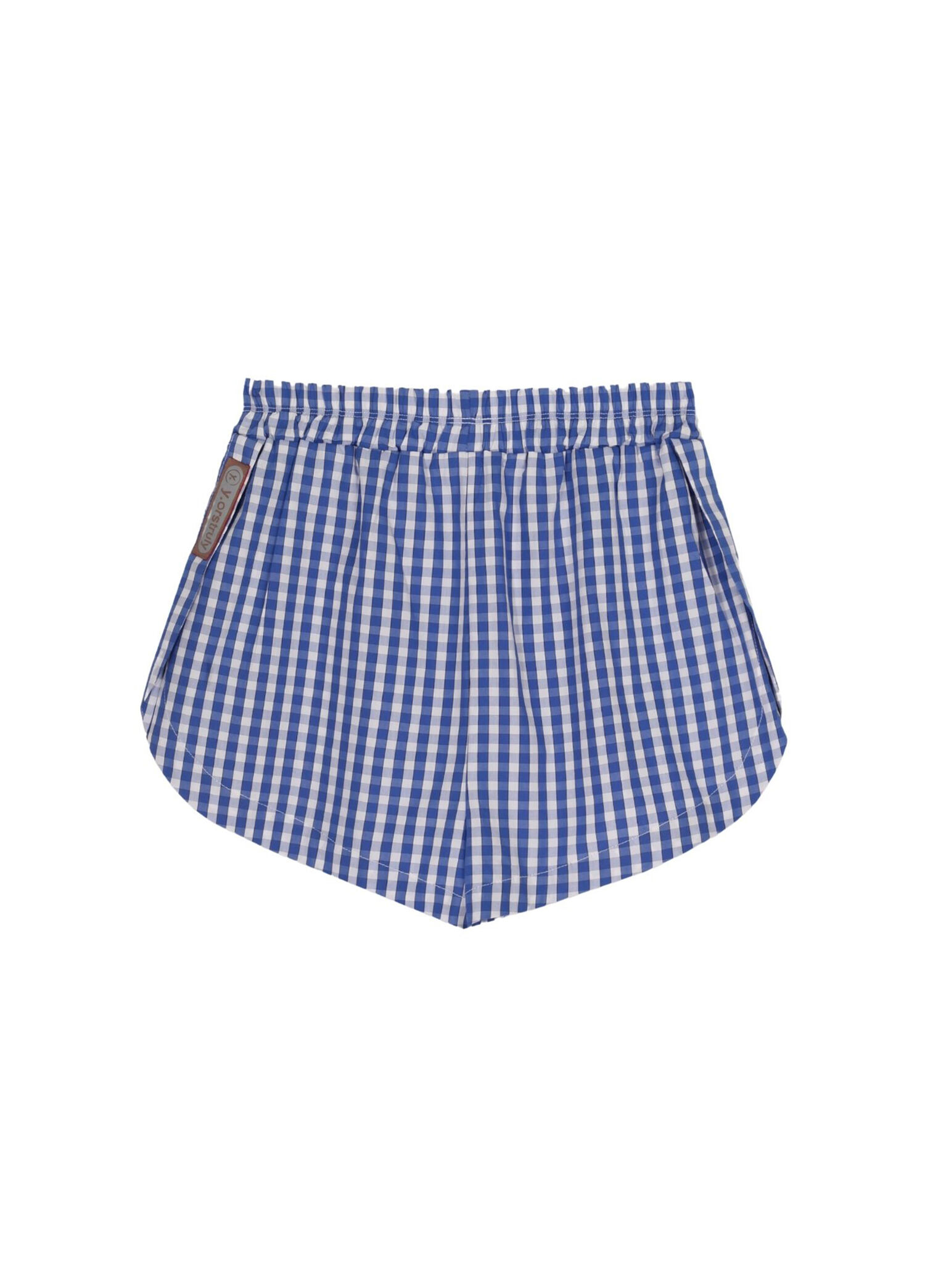Freedom Blue Gingham Poplin Kareli Kadın Mini Şort