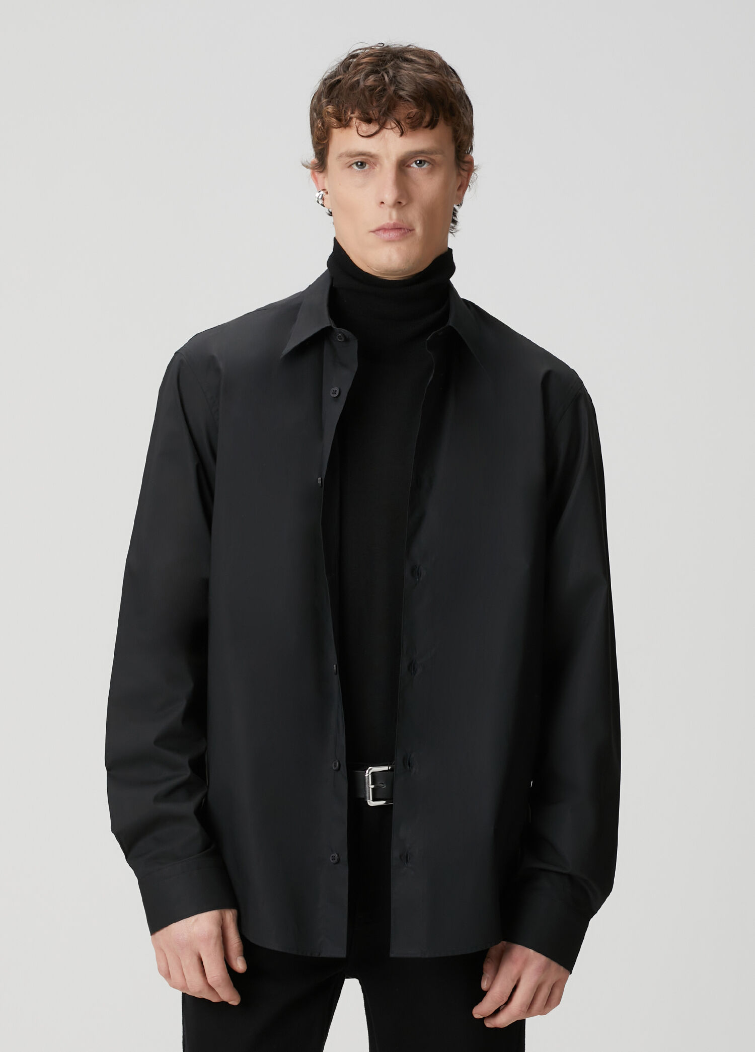 Siyah Oversized Poplin Gömlek