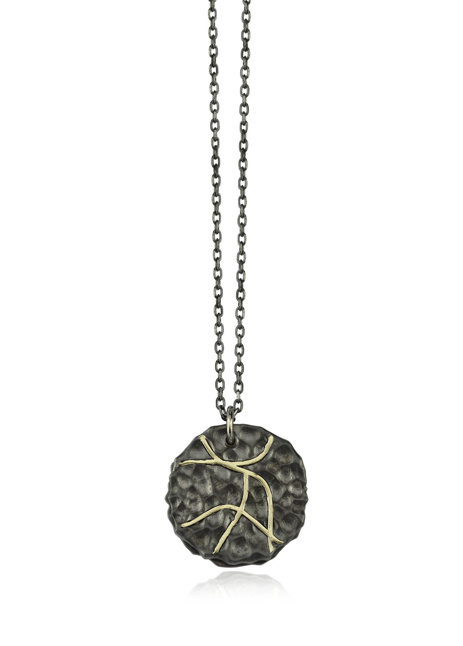 Kintsugi Sabi Locket 14 Ayar Altın ve 925 Ayar Gümüş Erkek Kolye