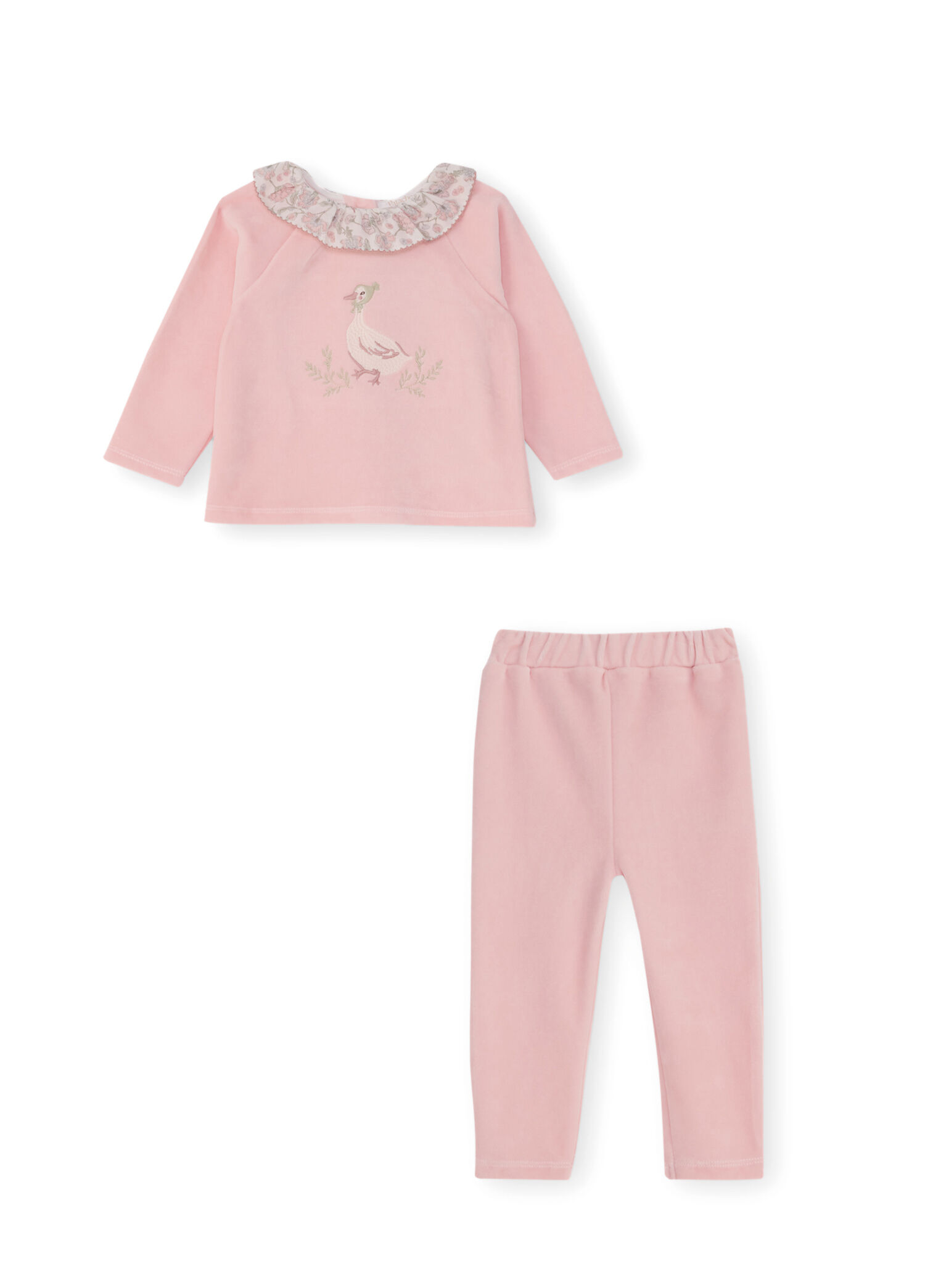 Pembe Pamuklu 2'li Kız Bebek Set