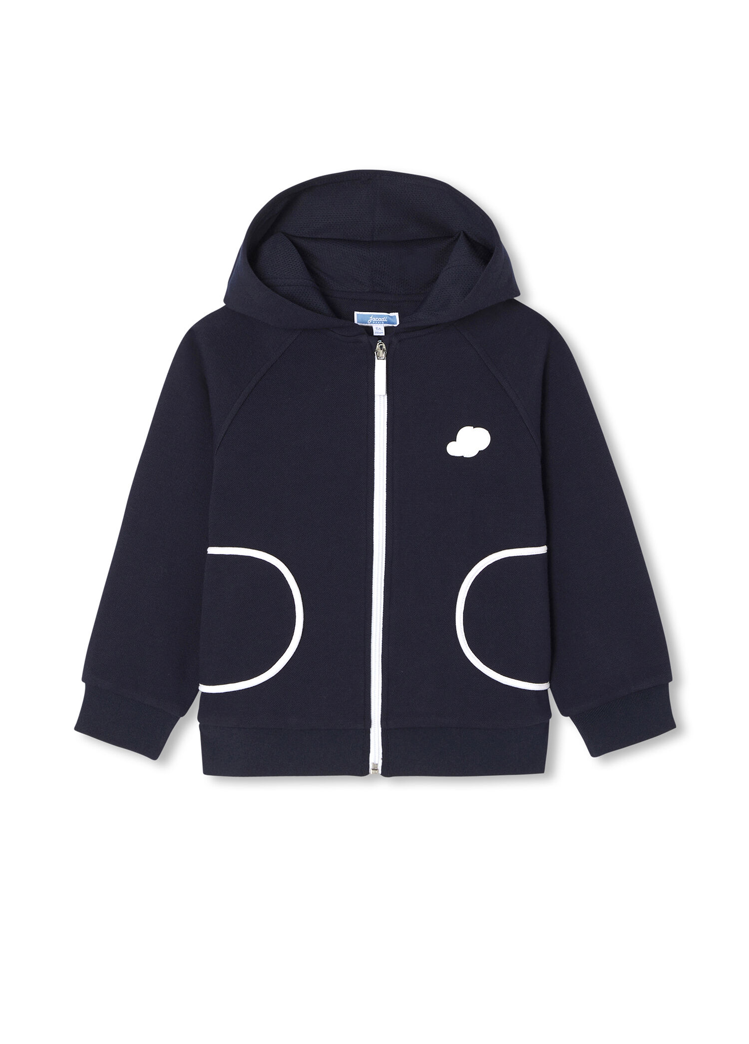 Lacivert Pike Kapüşonlu Fermuarlı Kız Çocuk Sweatshirt