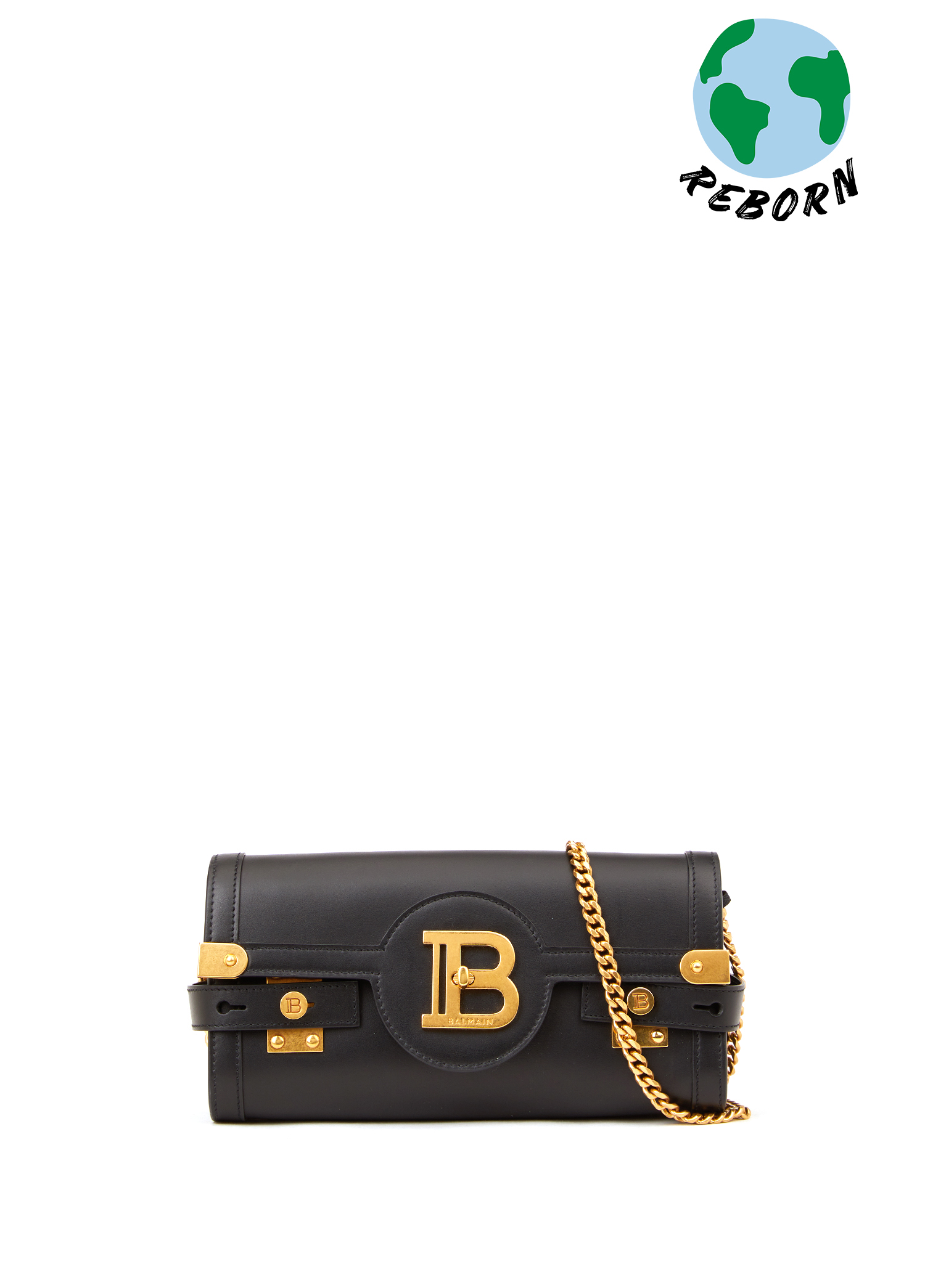 Beymen Reborn Balmain Siyah Logolu Kadın Deri Omuz Çantası