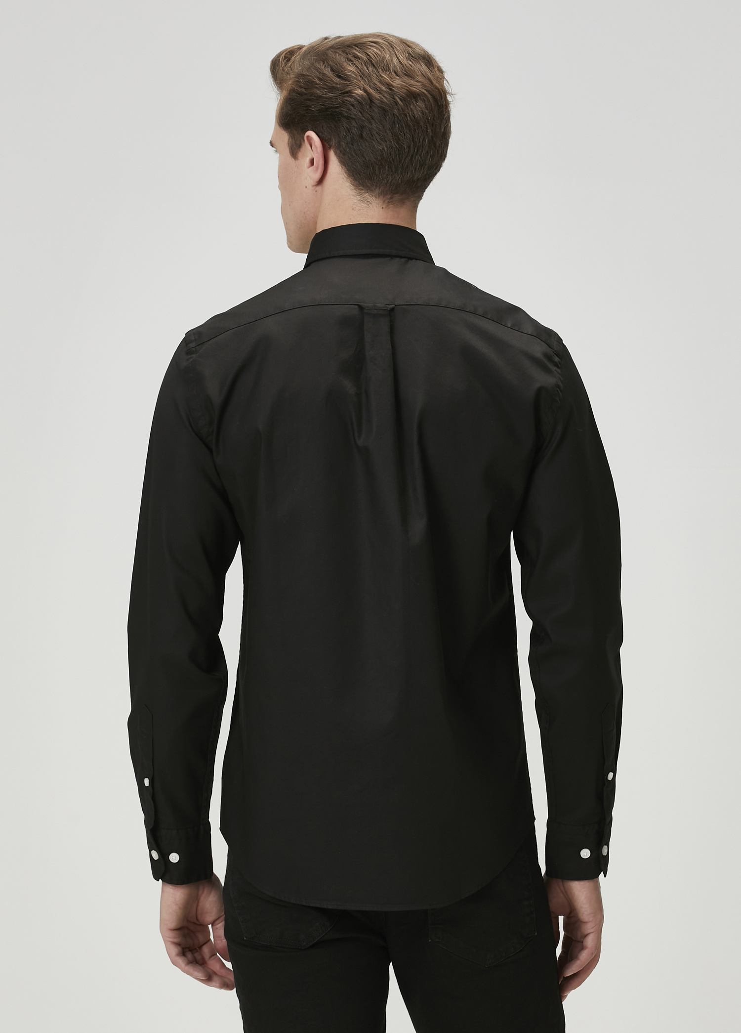Comfort Fit Siyah Oxford Gömlek_5