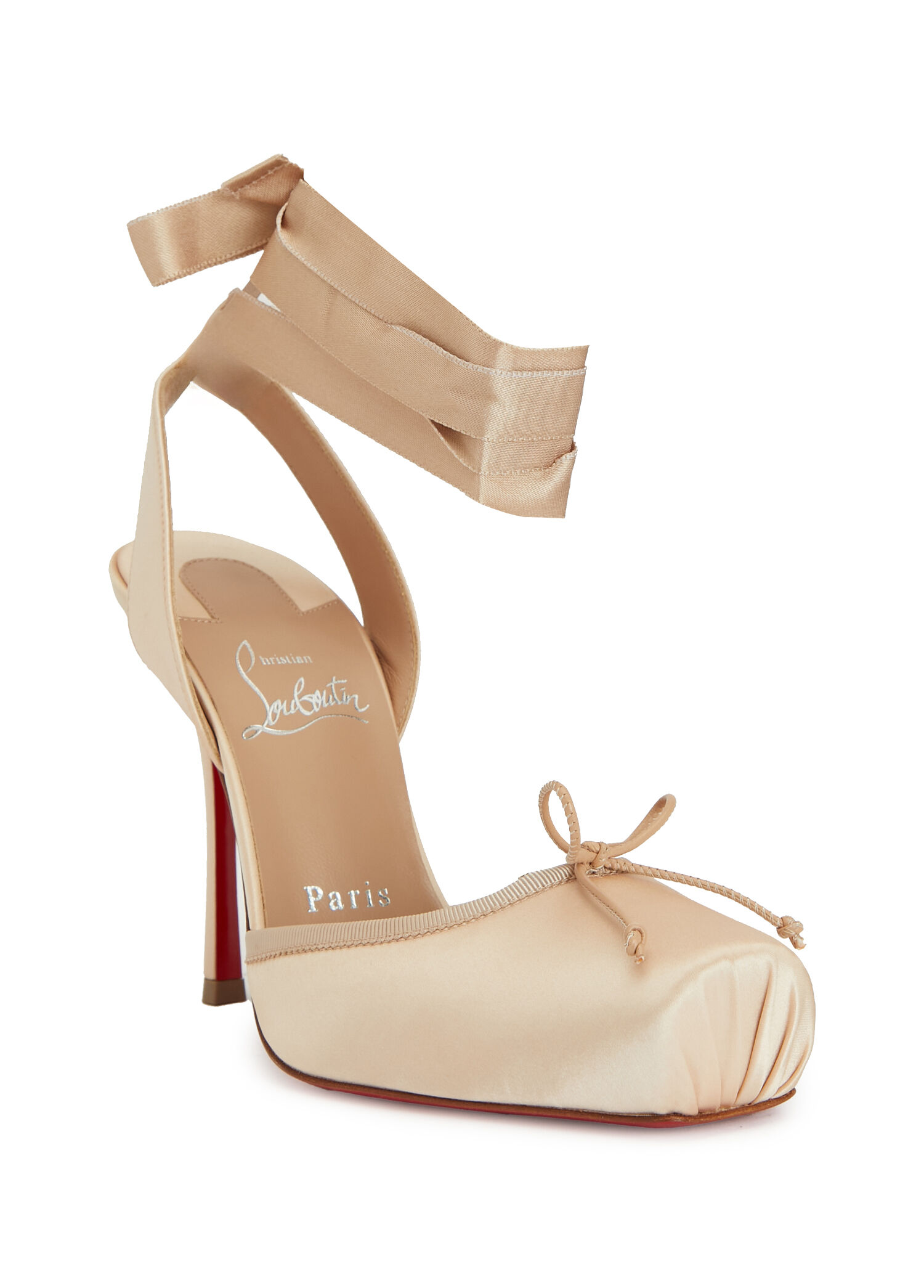 Christian Louboutin Nude Kadın Cassia Nude İpek Topuklu Ayakkabı