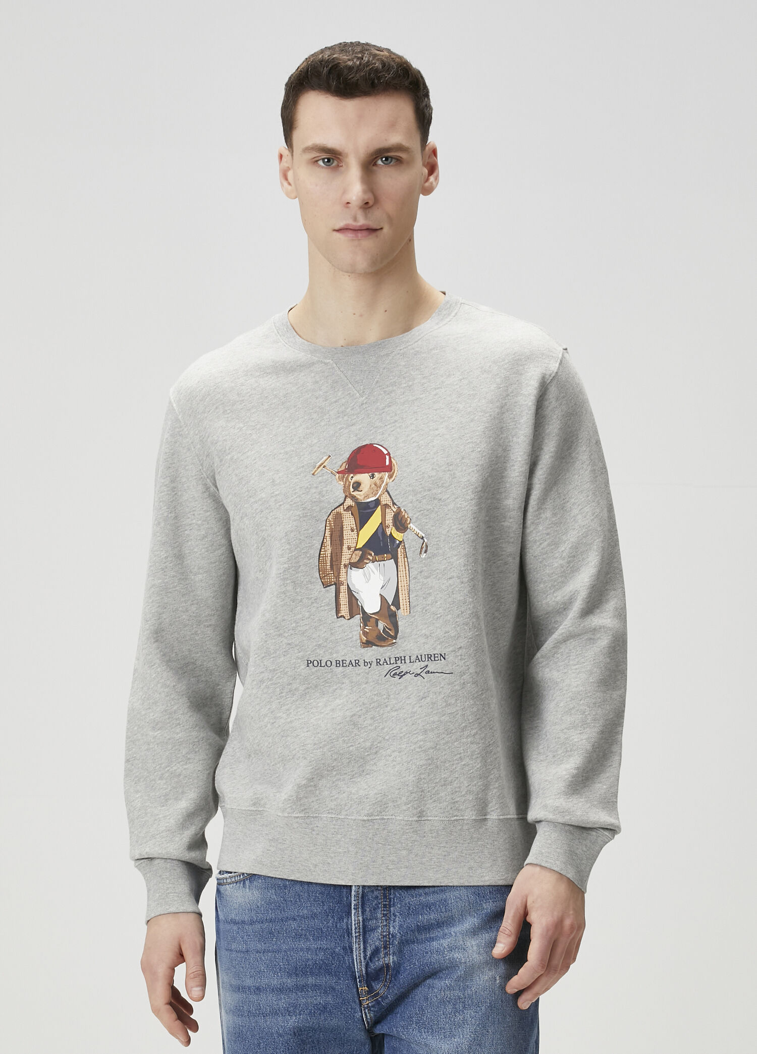 Gri Logo Baskılı Sweatshirt