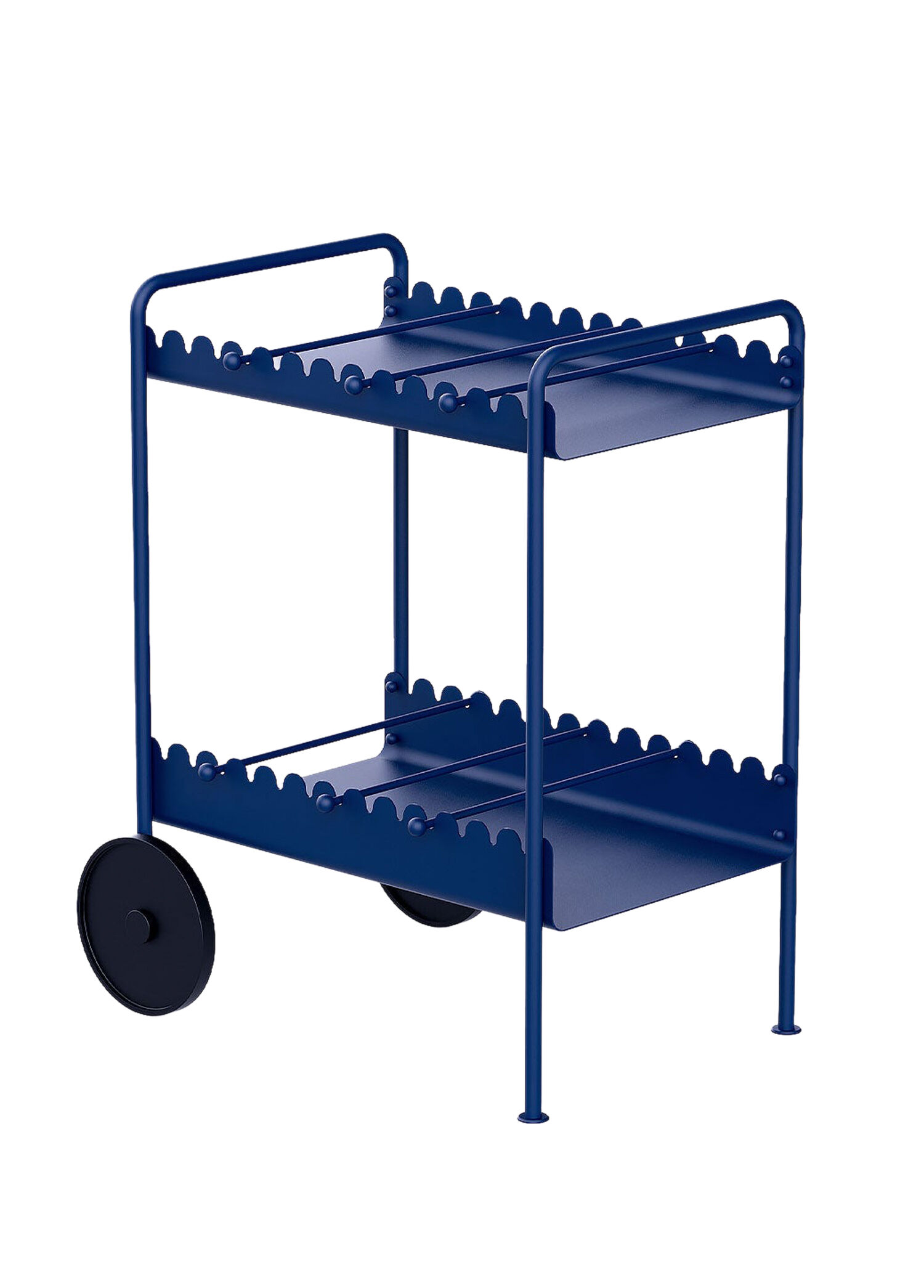 Merletto Lacivert Metal Servis Arabası