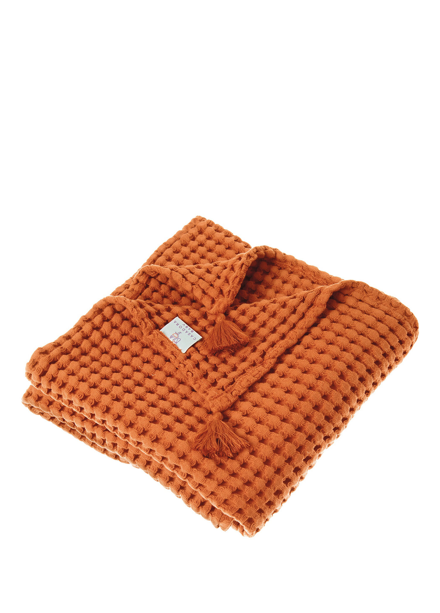 Turuncu %100 Pamuk Waffle Bebek Pike Örtü 90 x 120 cm