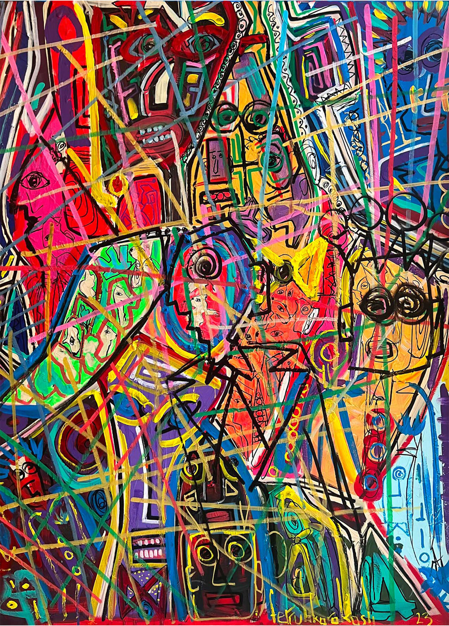 絵画 flk041230 Lovinart - Cosmic Lines 4 by Ferruh Karakaşlı 130x96 cm Tablo