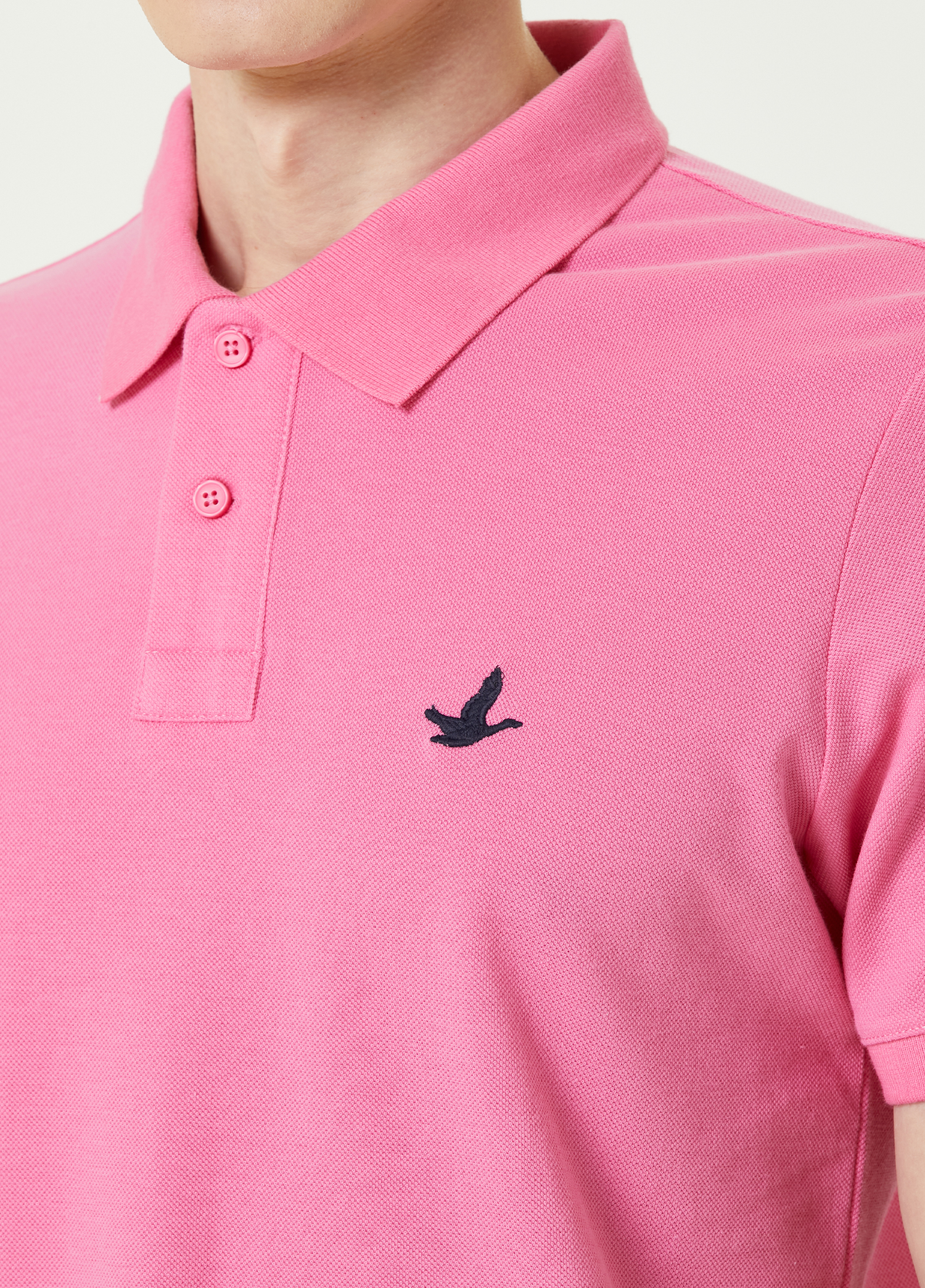 Comfort Fit Pembe Polo Yaka T-shirt_4