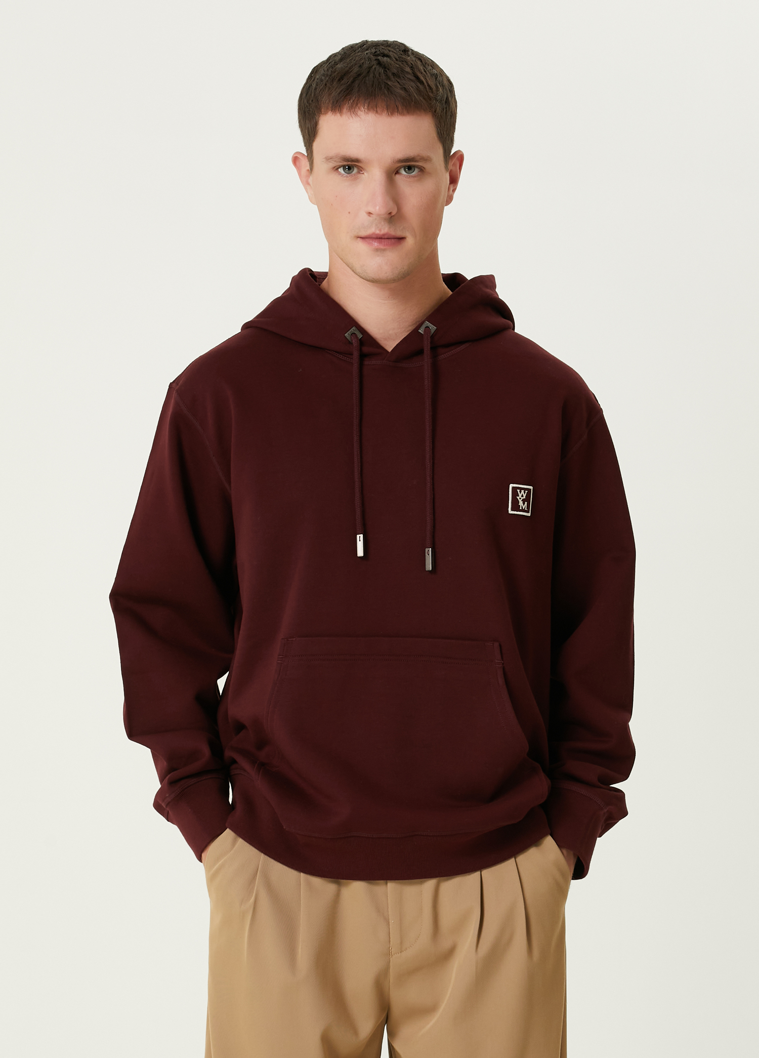 Bordo Kapüşonlu Sweatshirt