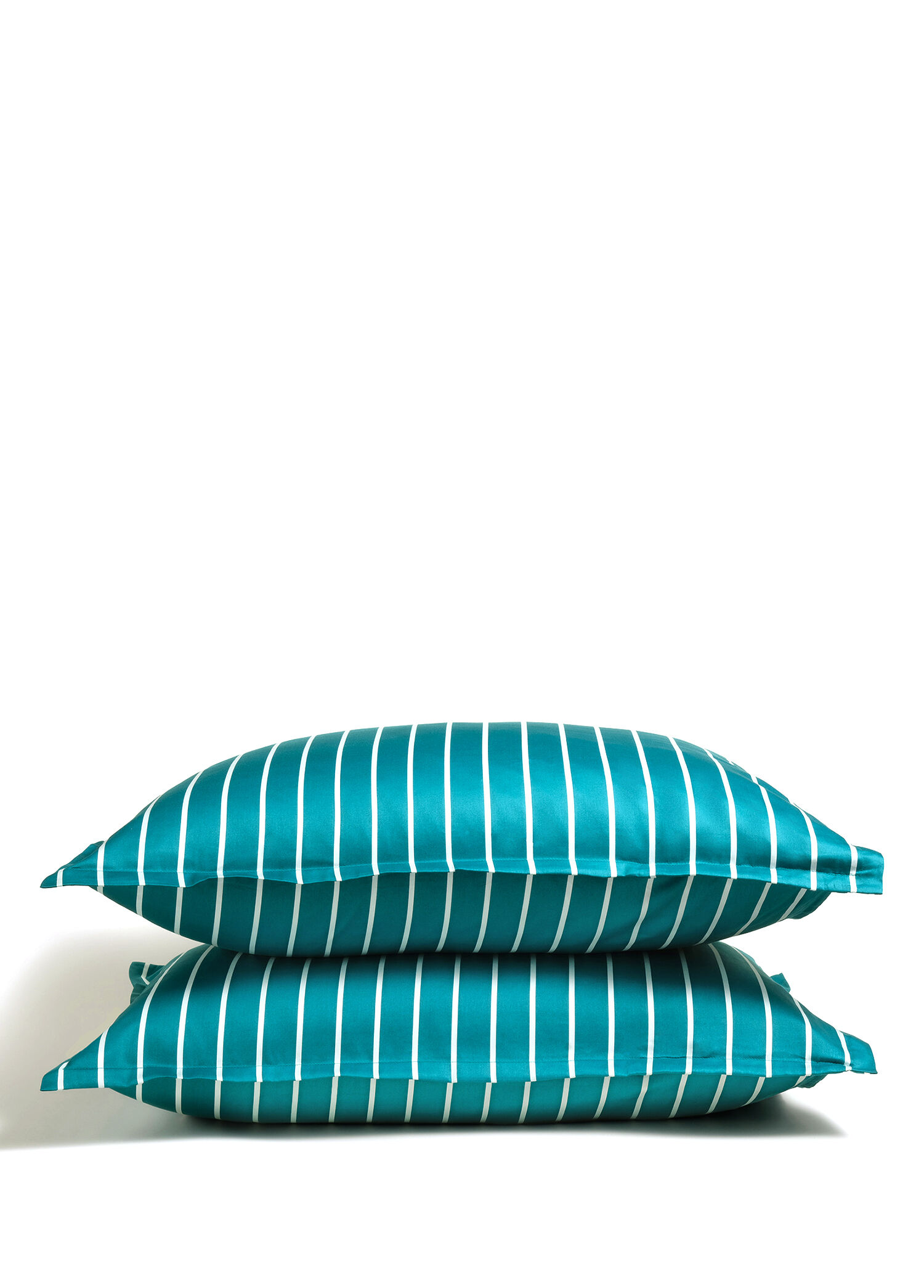 Solid Geniş Çizgili Oxford Pamuk Saten 2'li Yastık Kılıfı 50x70 cm