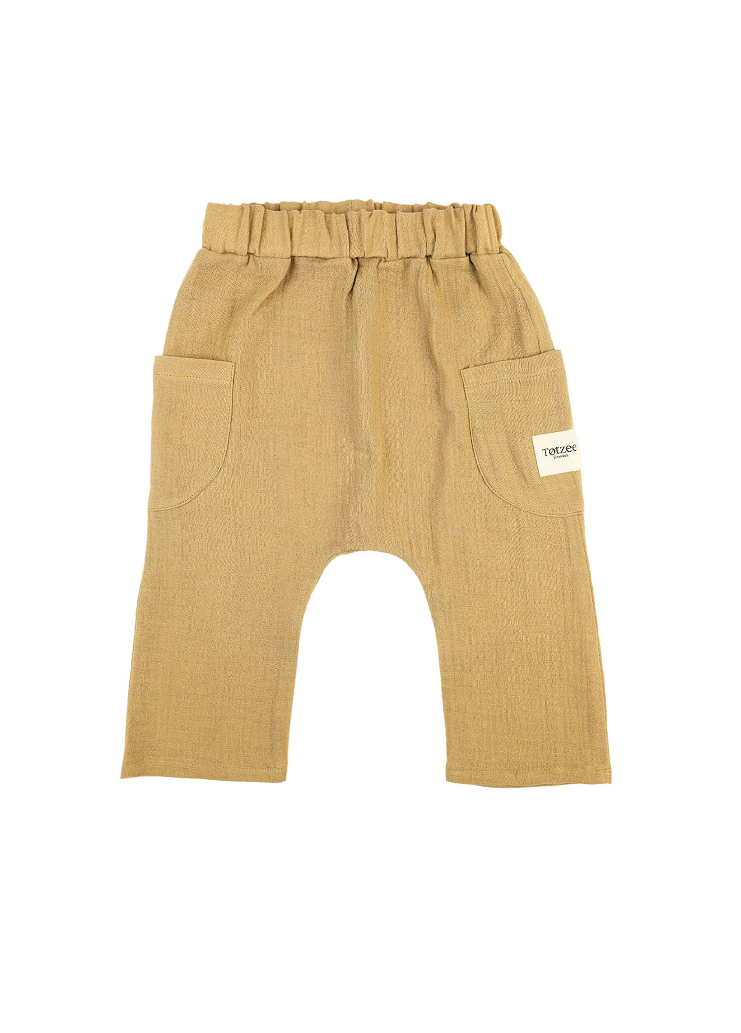 Kumsal Beji Müslin Cepli Unisex Bebek Pantolon