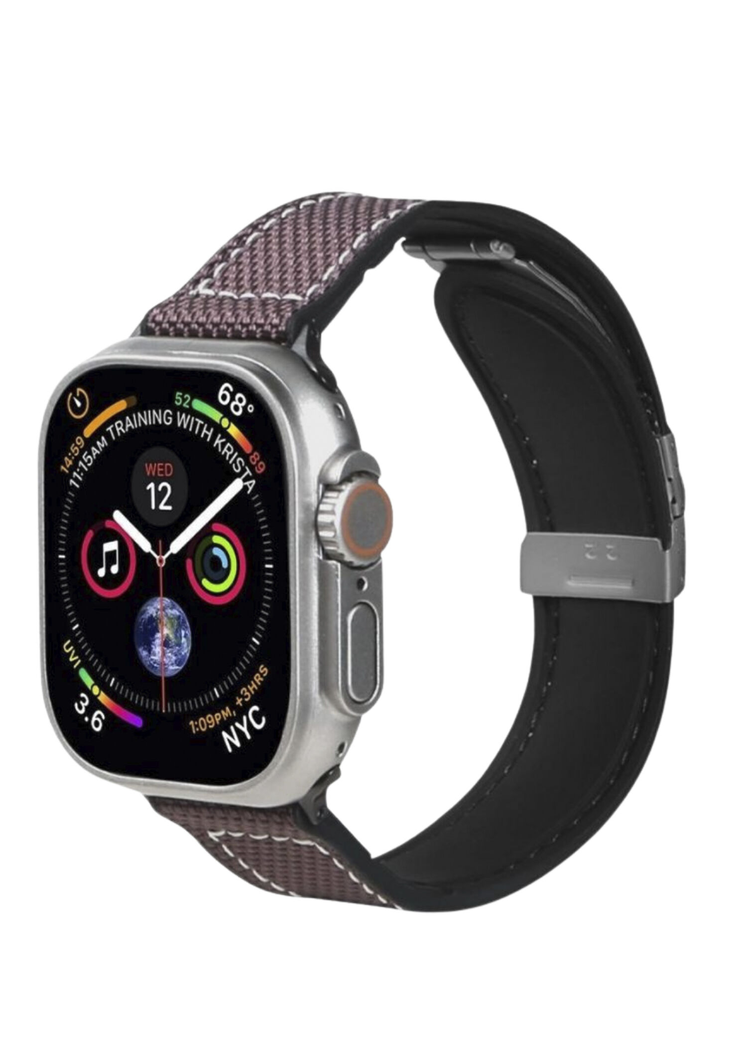 Apple Watch Kahverengi Kanvas Akıllı Saat Kordon