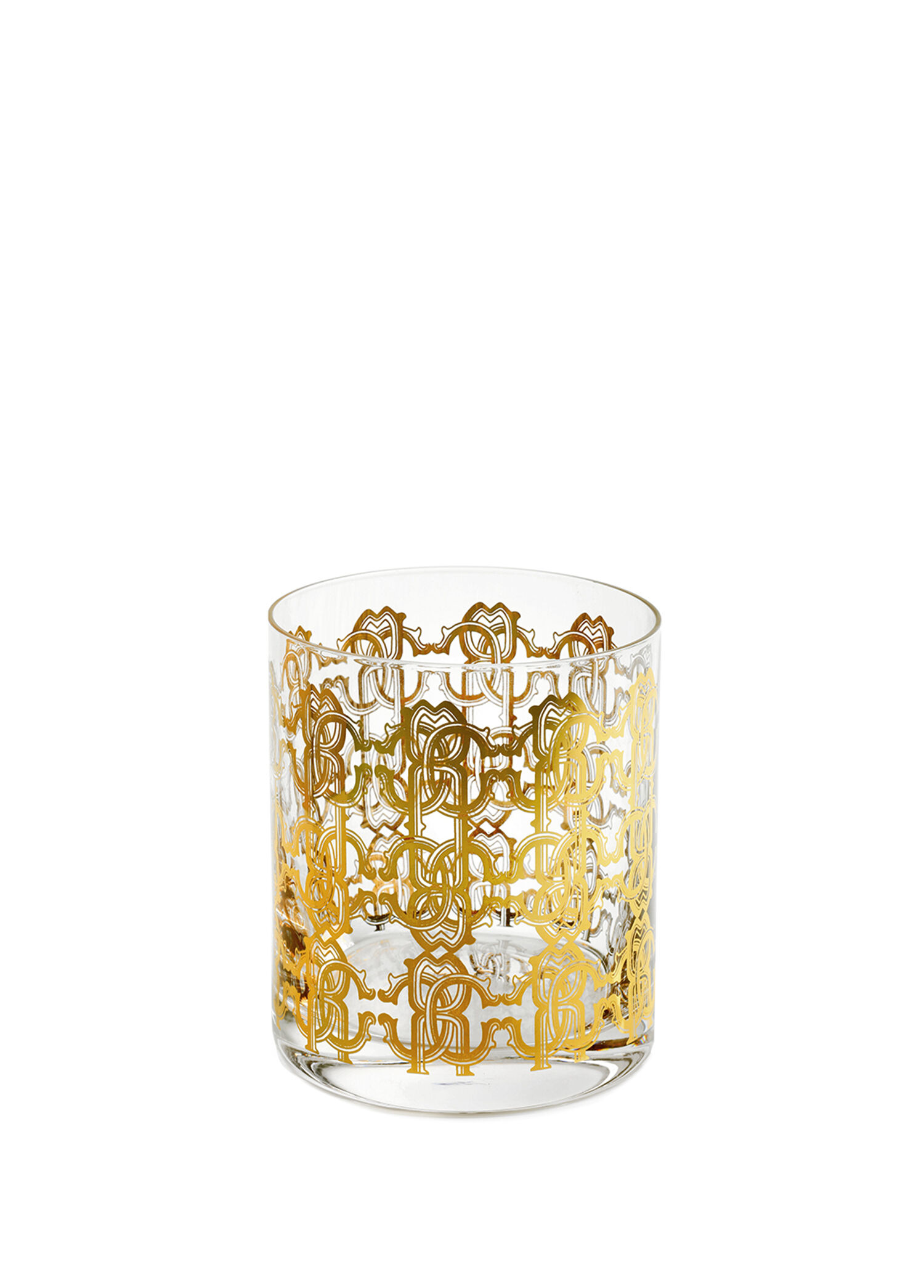 New Monogram Gold Altın Dekorlu Kristal Su ve Viski Bardağı