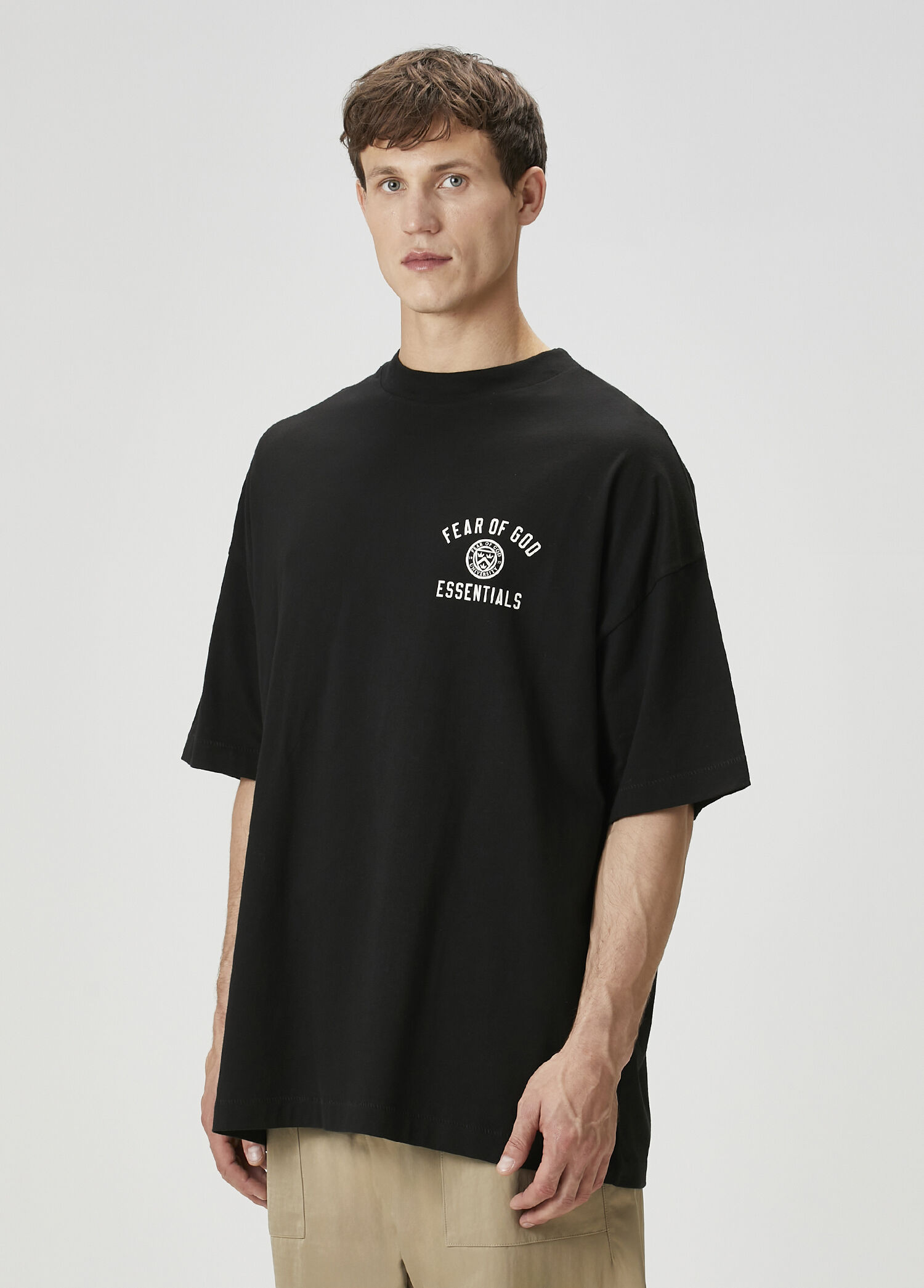 Fear Of God Essentials - Siyah Logo Baskılı T-shirt - Siyah