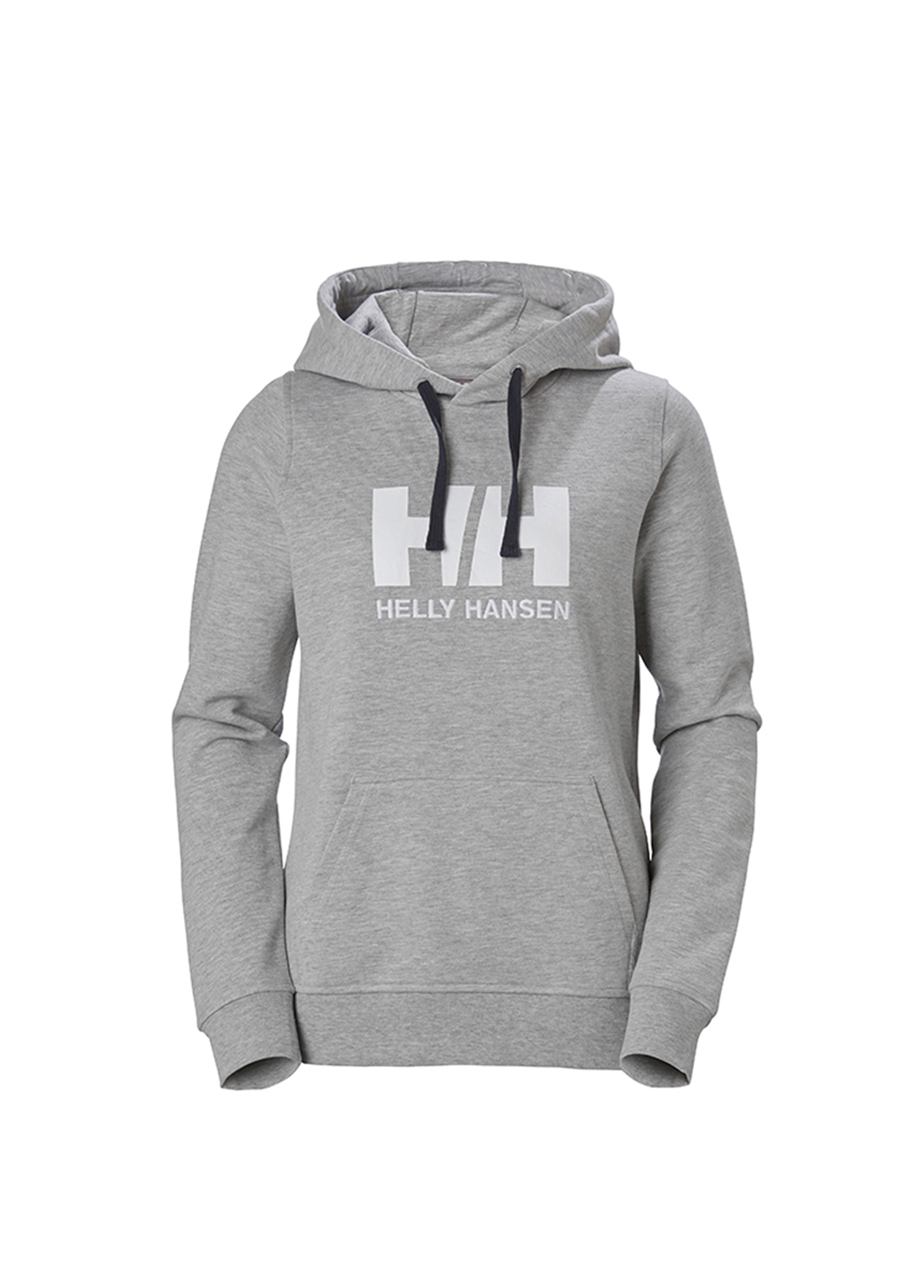 W Logo Kapüşonlu Gri Kadın Hoodie