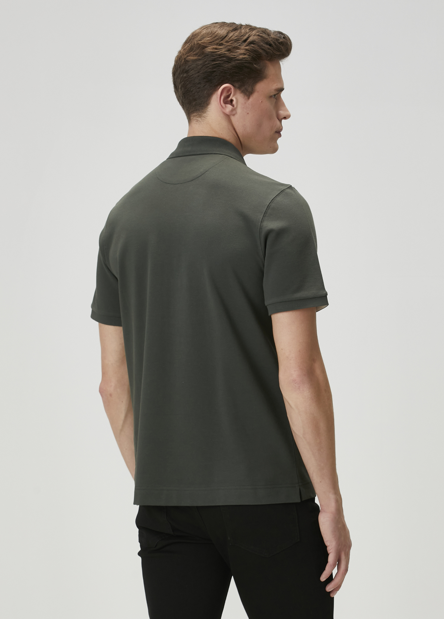 Comfort Fit Haki Polo Yaka T-shirt_5