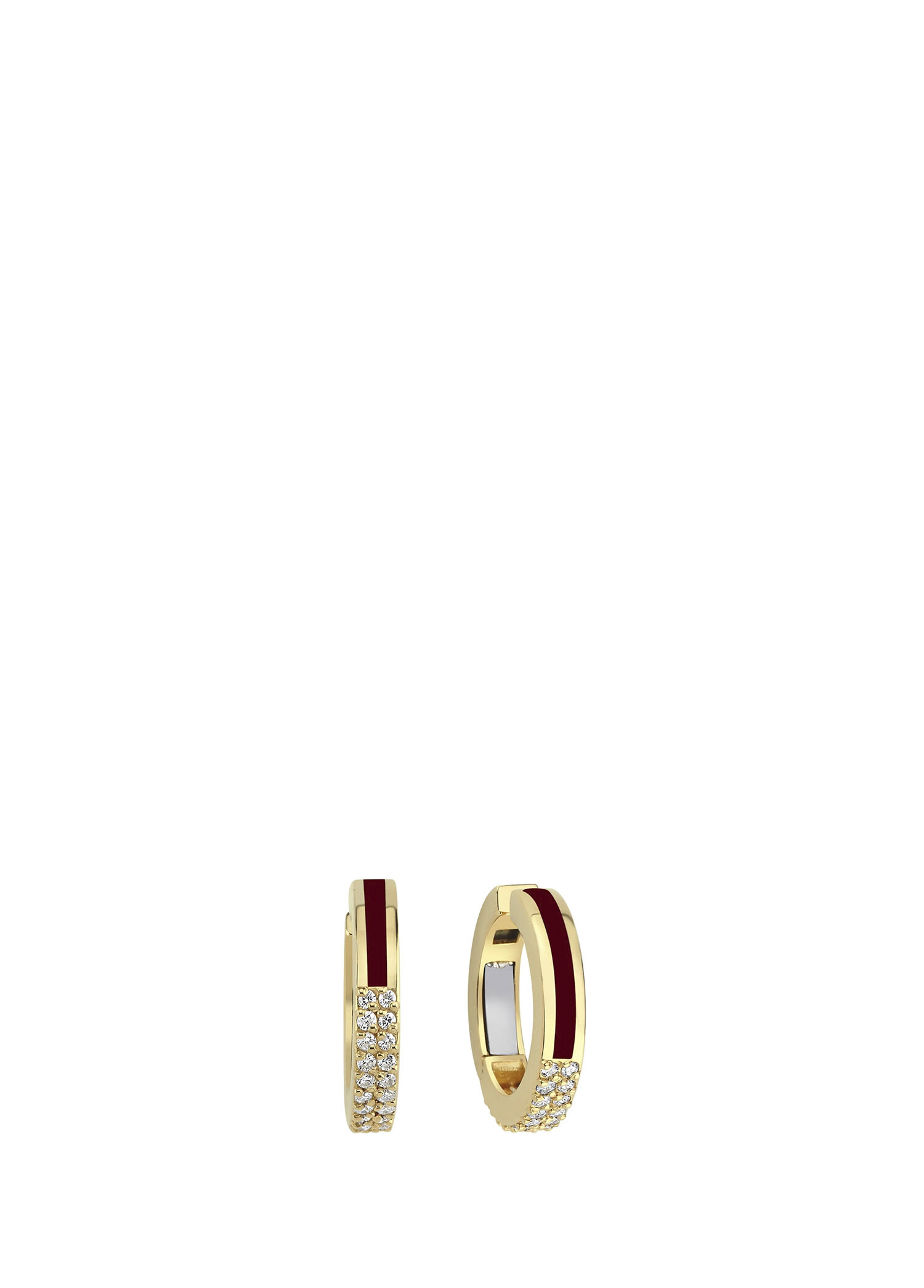 Diamond Enamel Pırlantalı 14 Ayar Altın Kadın Küpe