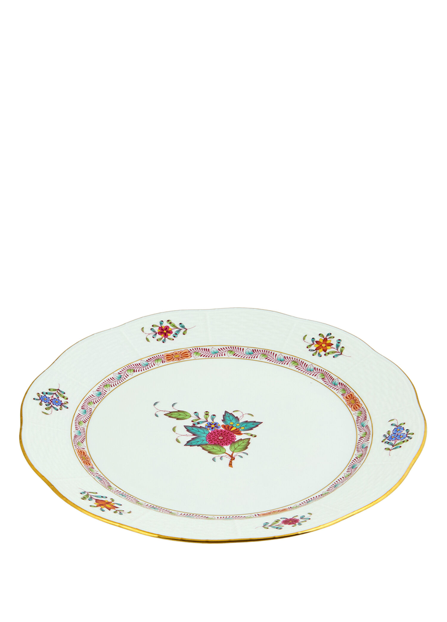 Apponyi Desenli Renkli Porselen Yemek Tabağı 25.5 cm