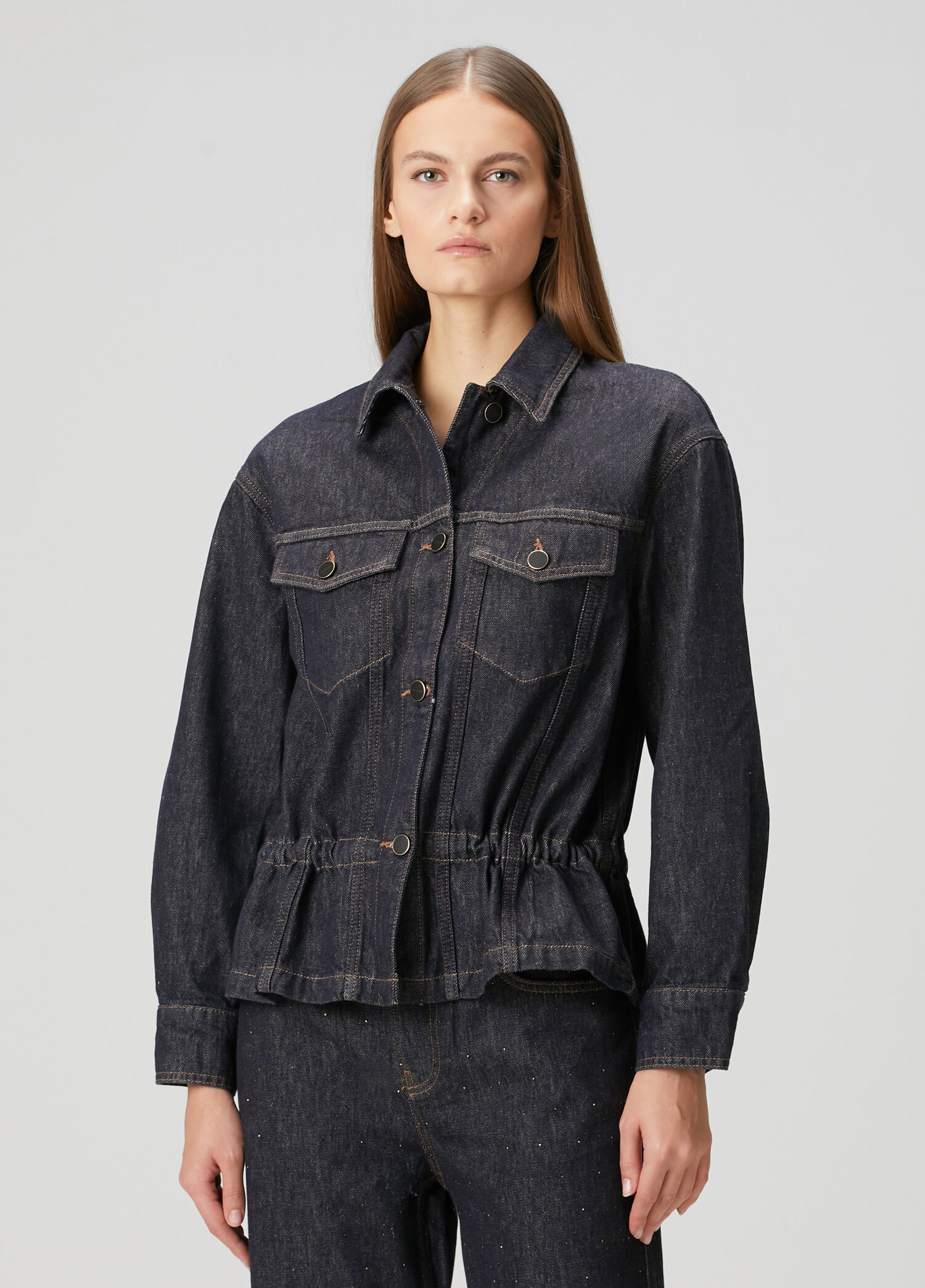 Koyu Mavi Denim Ceket
