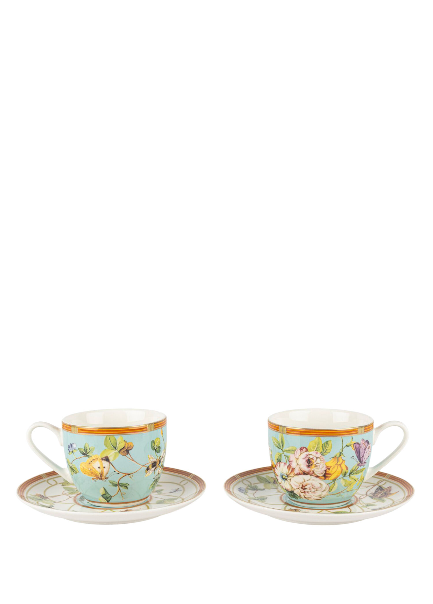 Gardenia Luxe Renkli 2'li Kahve Fincanı ve Tabağı