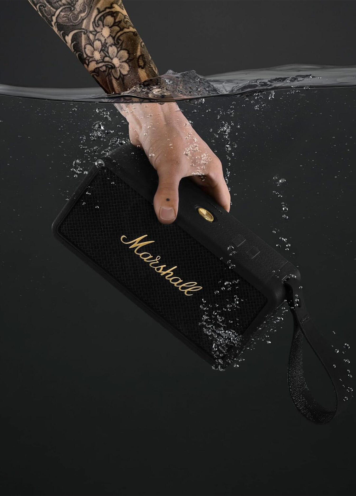 Marshall Middleton Black ＆ Brass Marshall - Middleton Black and Brass Bluetooth Hoparlör - Siyah