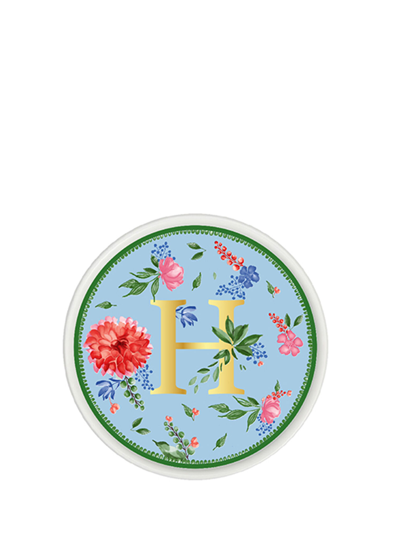 Initials Collection Trinket Dish H Harfi 24 Ayar Altın İle Dekore Edilmiş Mini Tabak 12 cm
