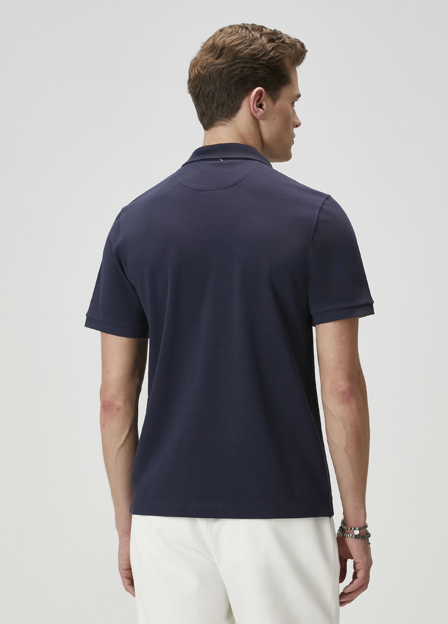 Comfort Fit Lacivert Polo Yaka T-shirt_4