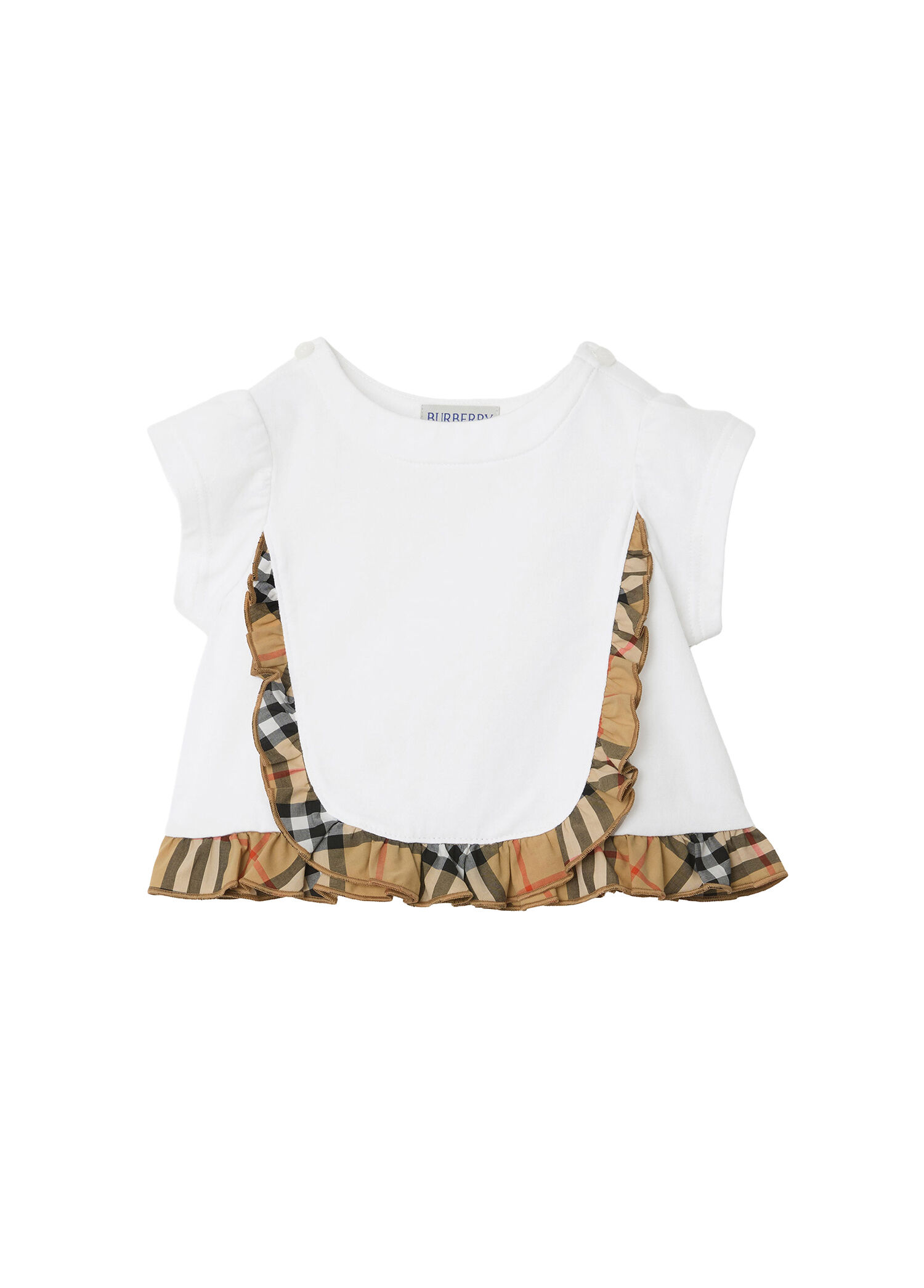 Roxy Frill Beyaz Kısa Kollu Unisex Çocuk T-Shirt