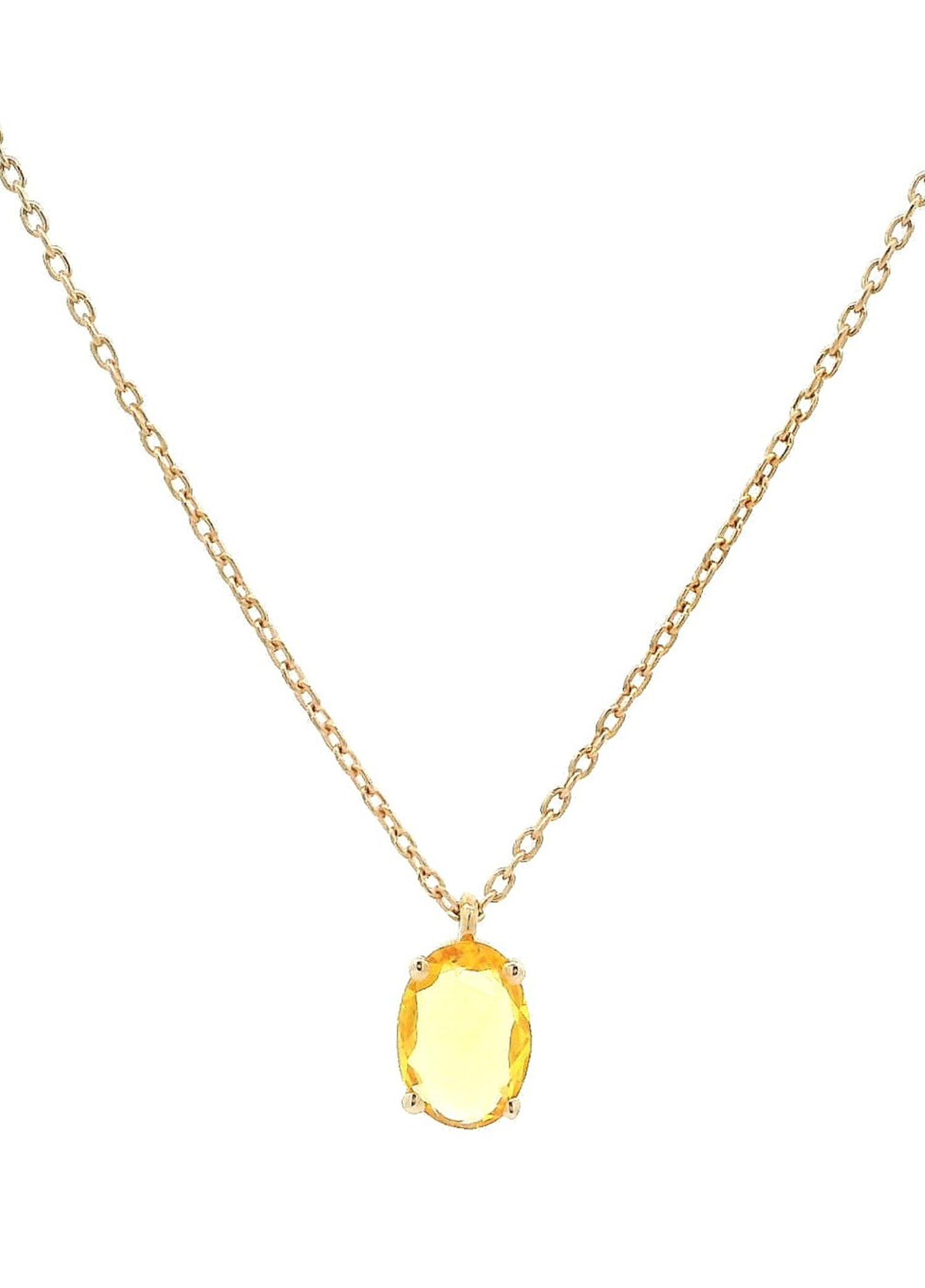 Gilda Yellow Sapphire Pırlantalı Kadın Altın Kolye