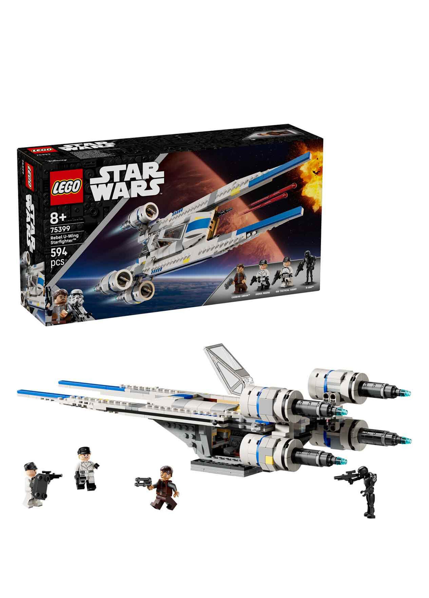 Star Wars: Andor Asi U-Wing Starfighter 594 Parça 8+ Yaş Yapı Oyuncağı 75399