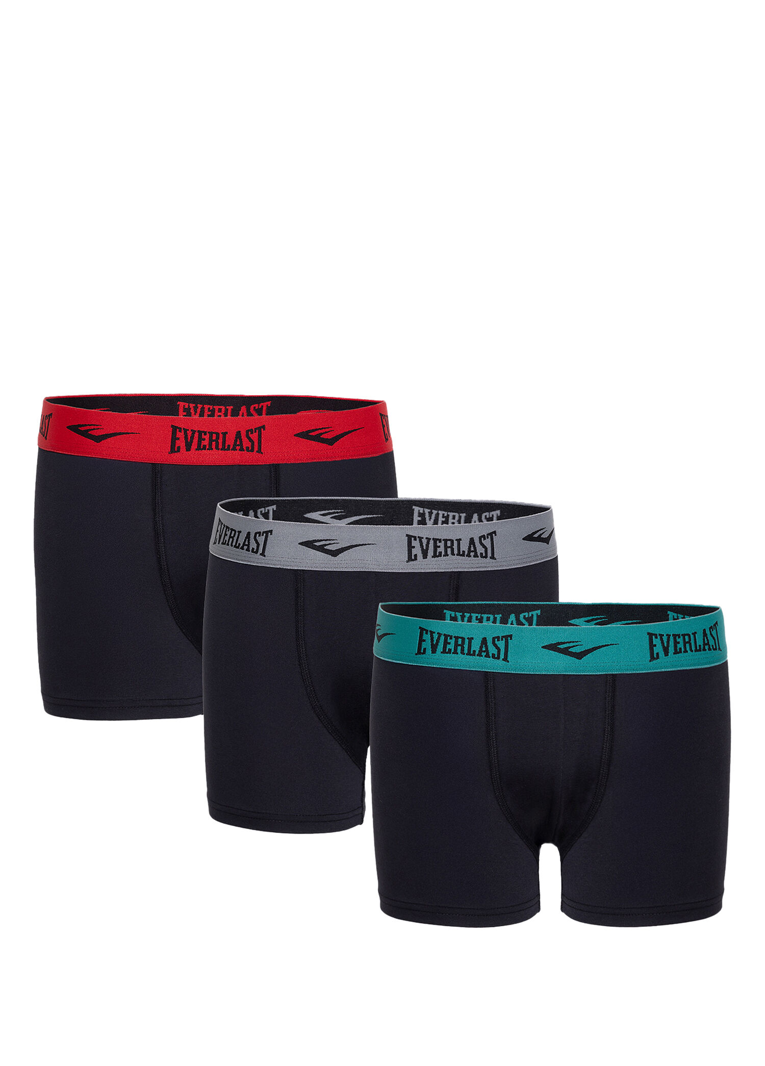 Renkli Lastik Pamuklu 3'lü Erkek Boxer