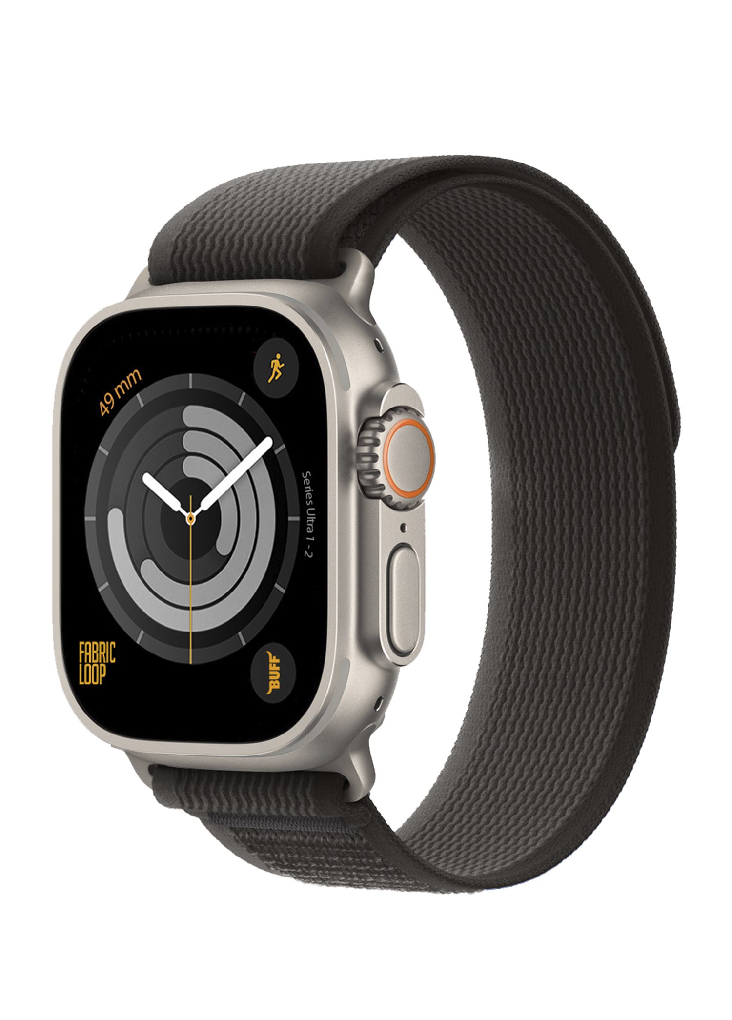 Apple Watch Fabric Loop Band 49mm Black Orange Ultra Kayış