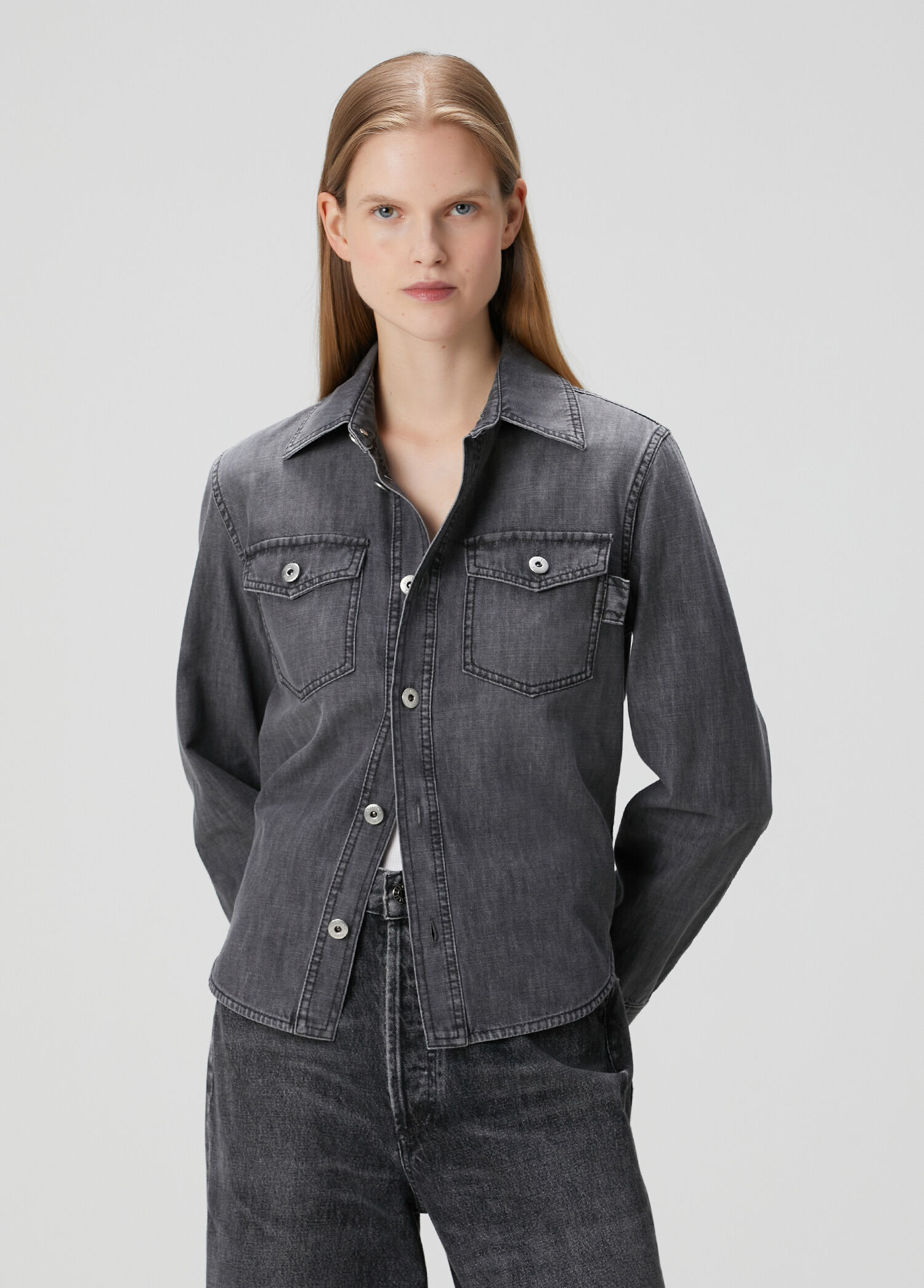 Gri Denim Gömlek