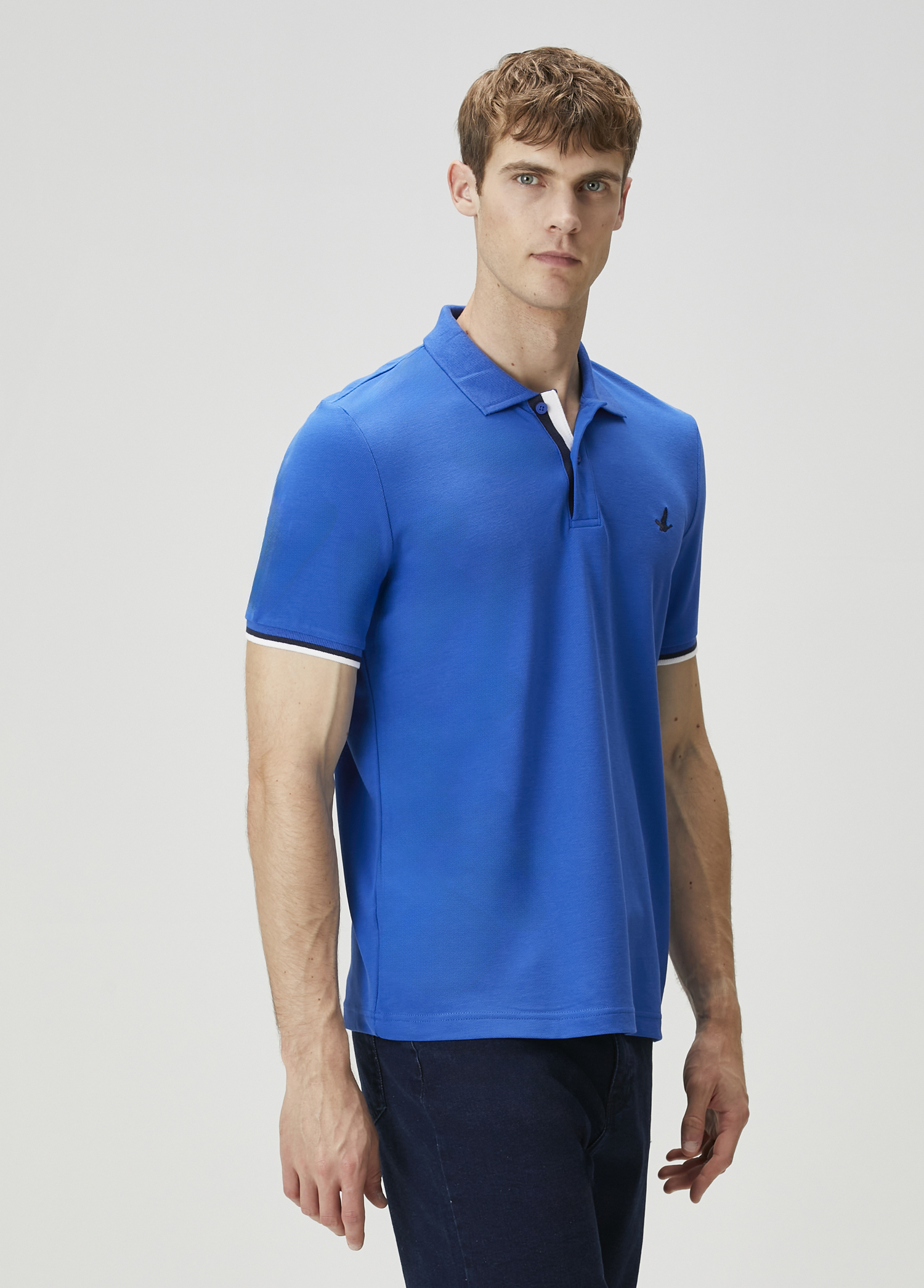 Saks Lacivert Polo Yaka T-shirt_2