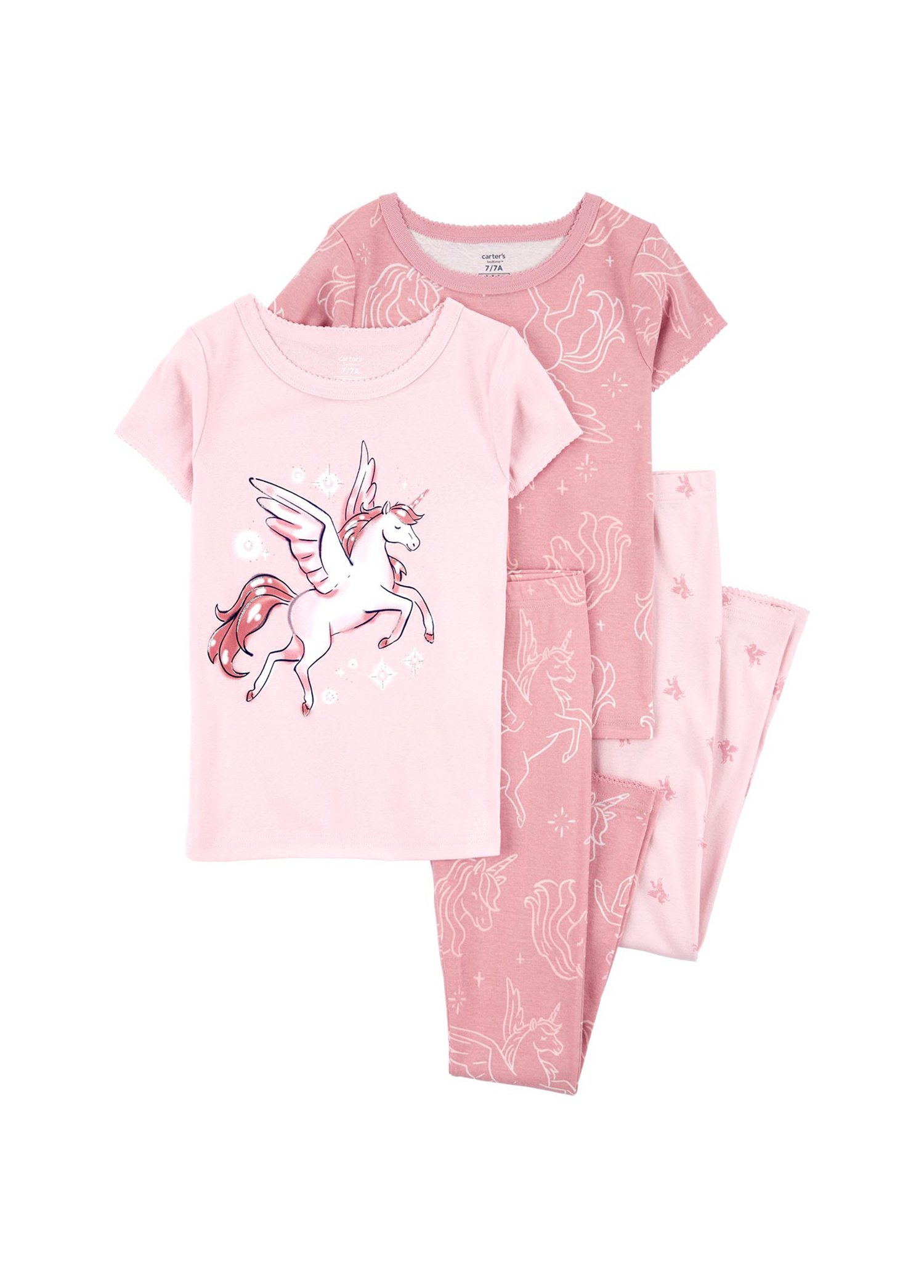 Kısa Kollu T-Shirt Pantolon Pijama Kız Çocuk 4'lü Set