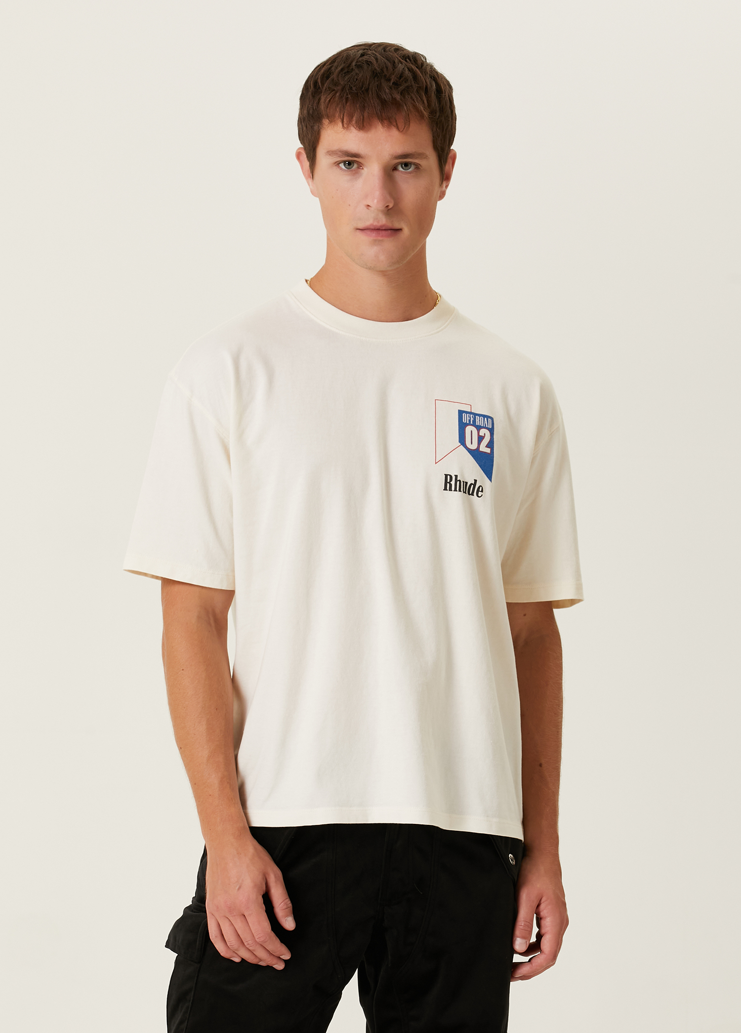 Beyaz Logo Baskılı T-shirt