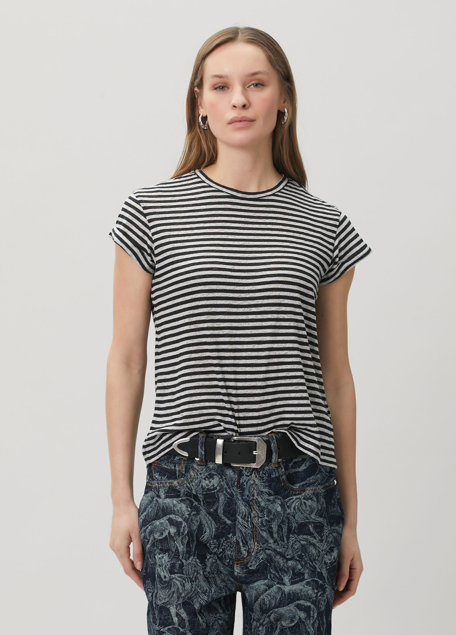 Anna Çizgili T-shirt
