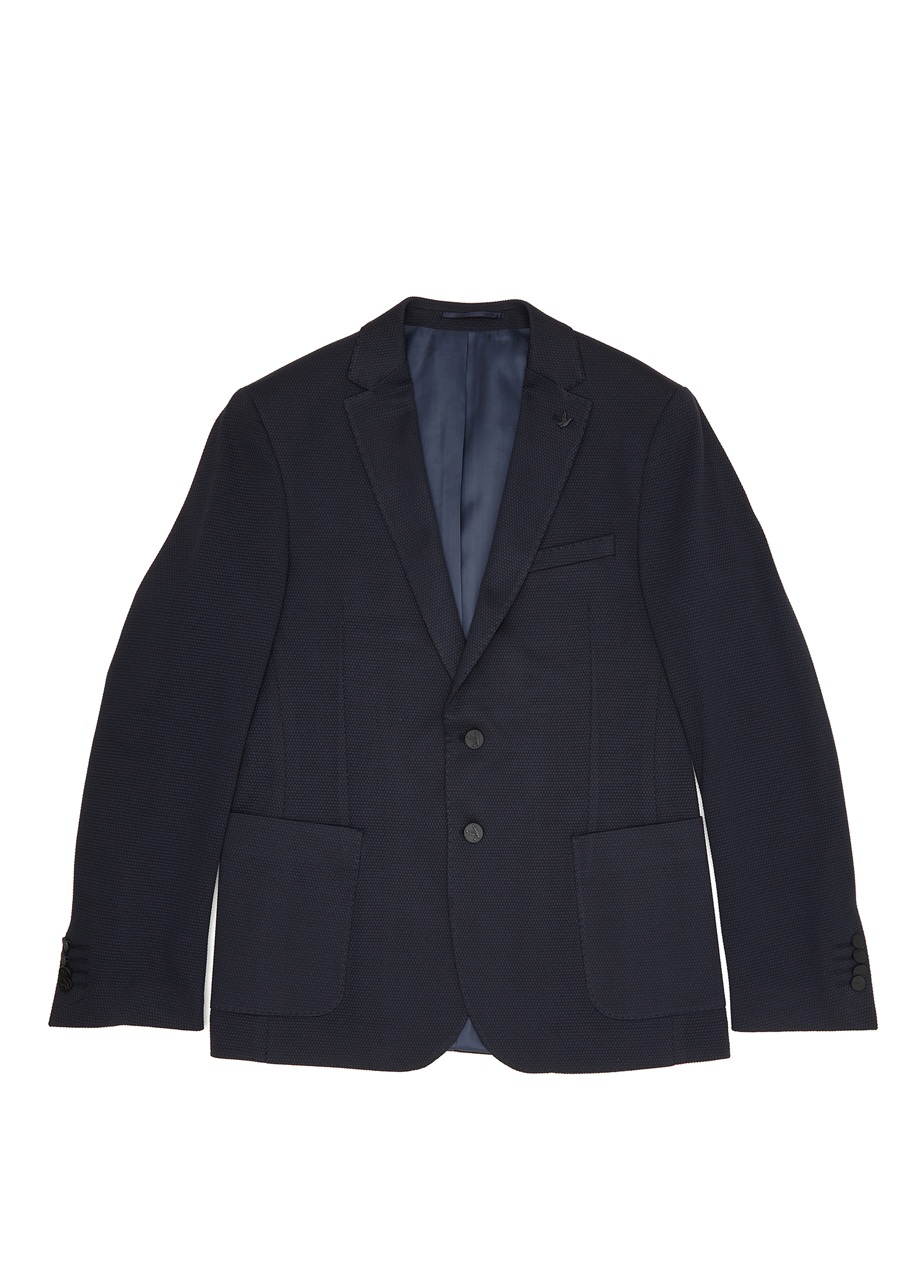 Lacivert Petek Dokulu Blazer_10