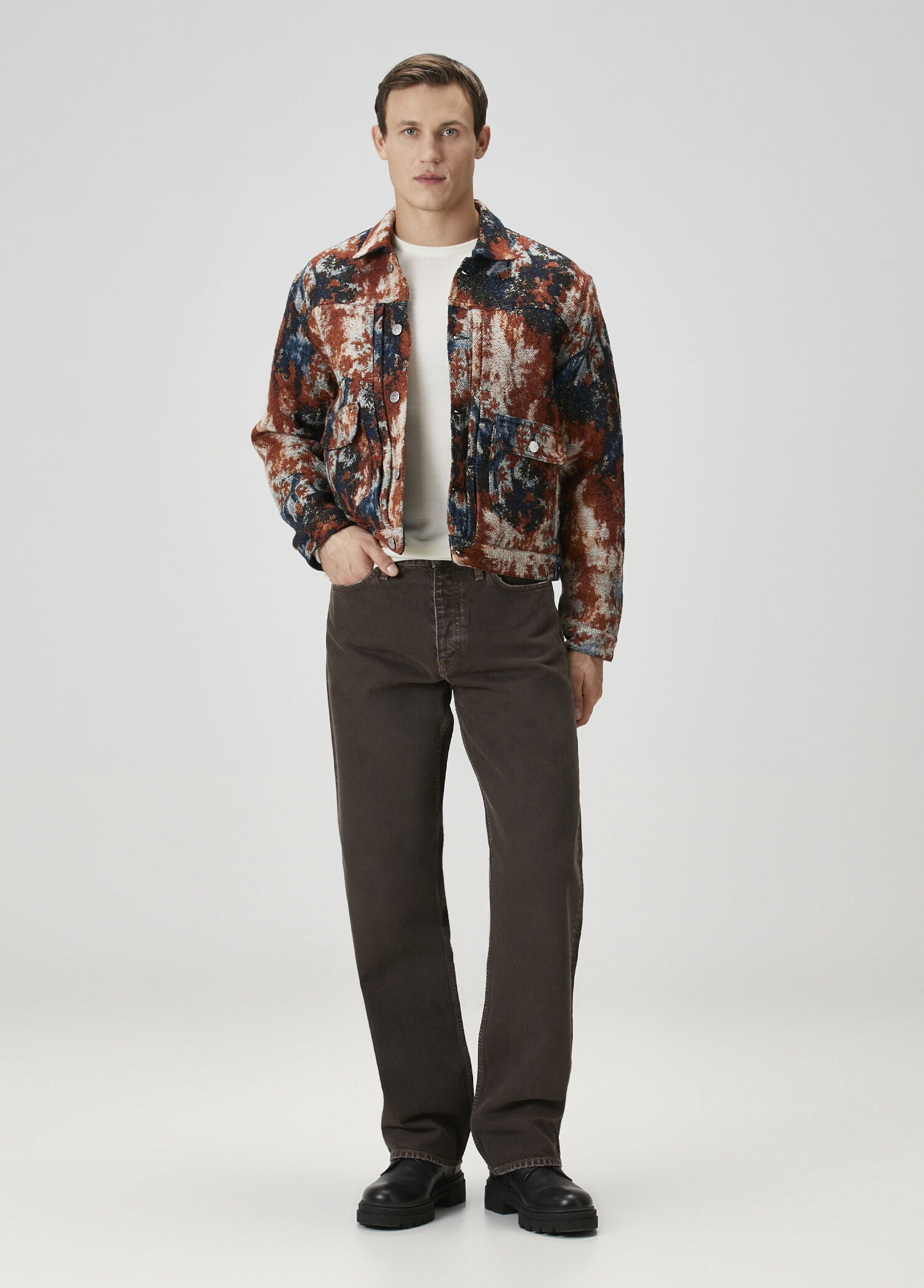 Loose Fit Kahverengi Jean Pantolon