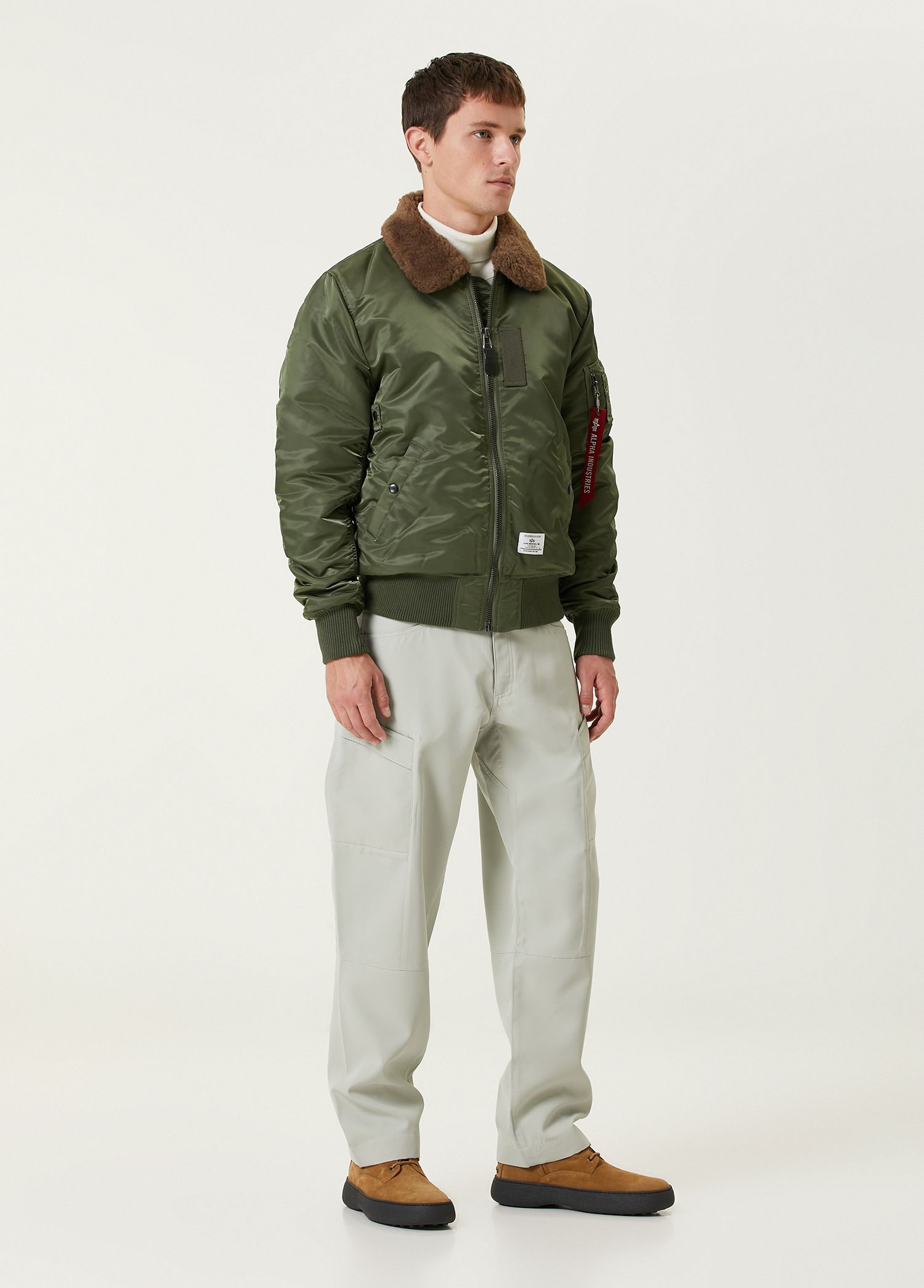 Alpha Industries Haki Erkek B 15 Mod Flight Haki Bomber Mont