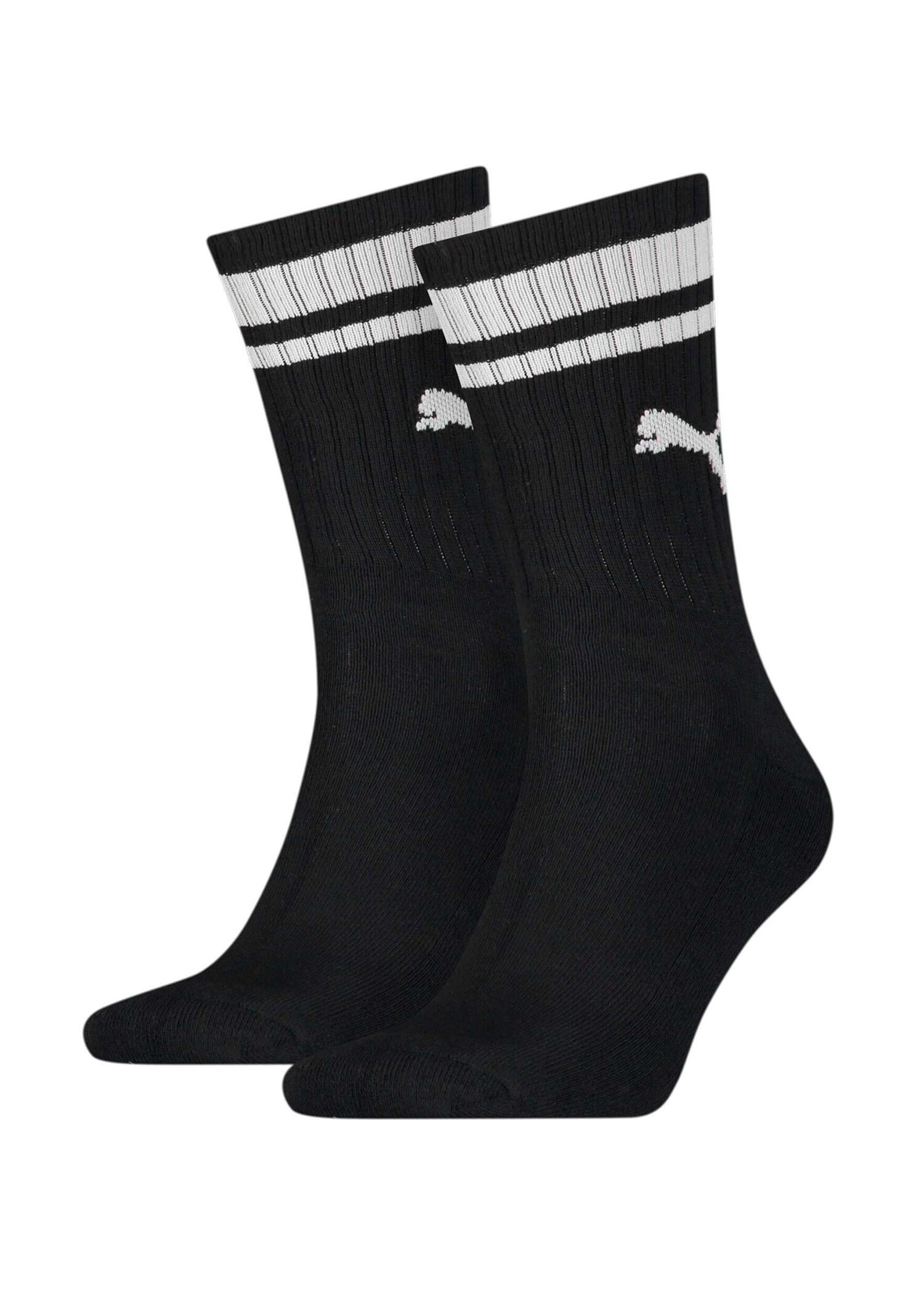 Crew Heritage Siyah 2'li Çizgili Unisex Spor Çorap