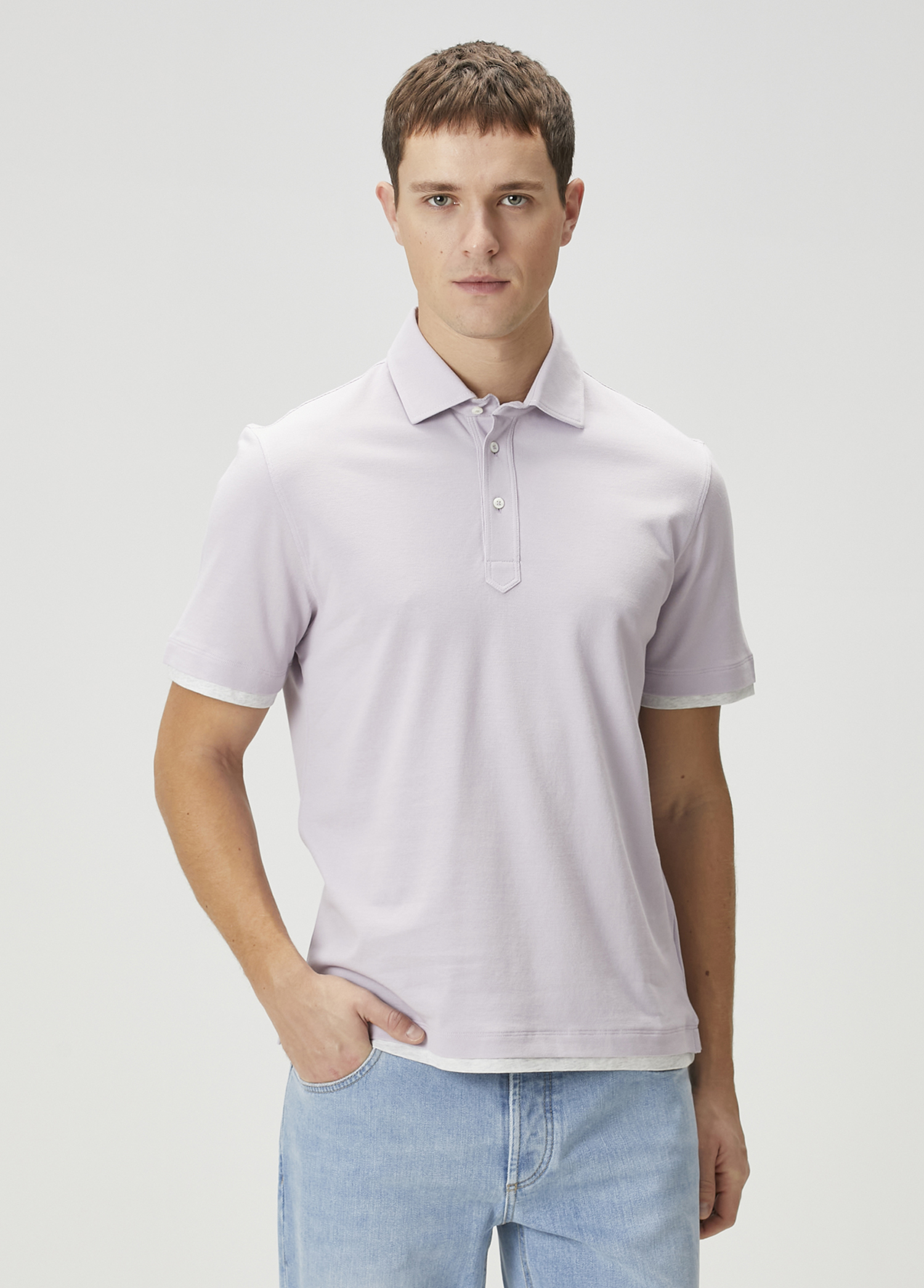 Lila Polo Yaka T-shirt