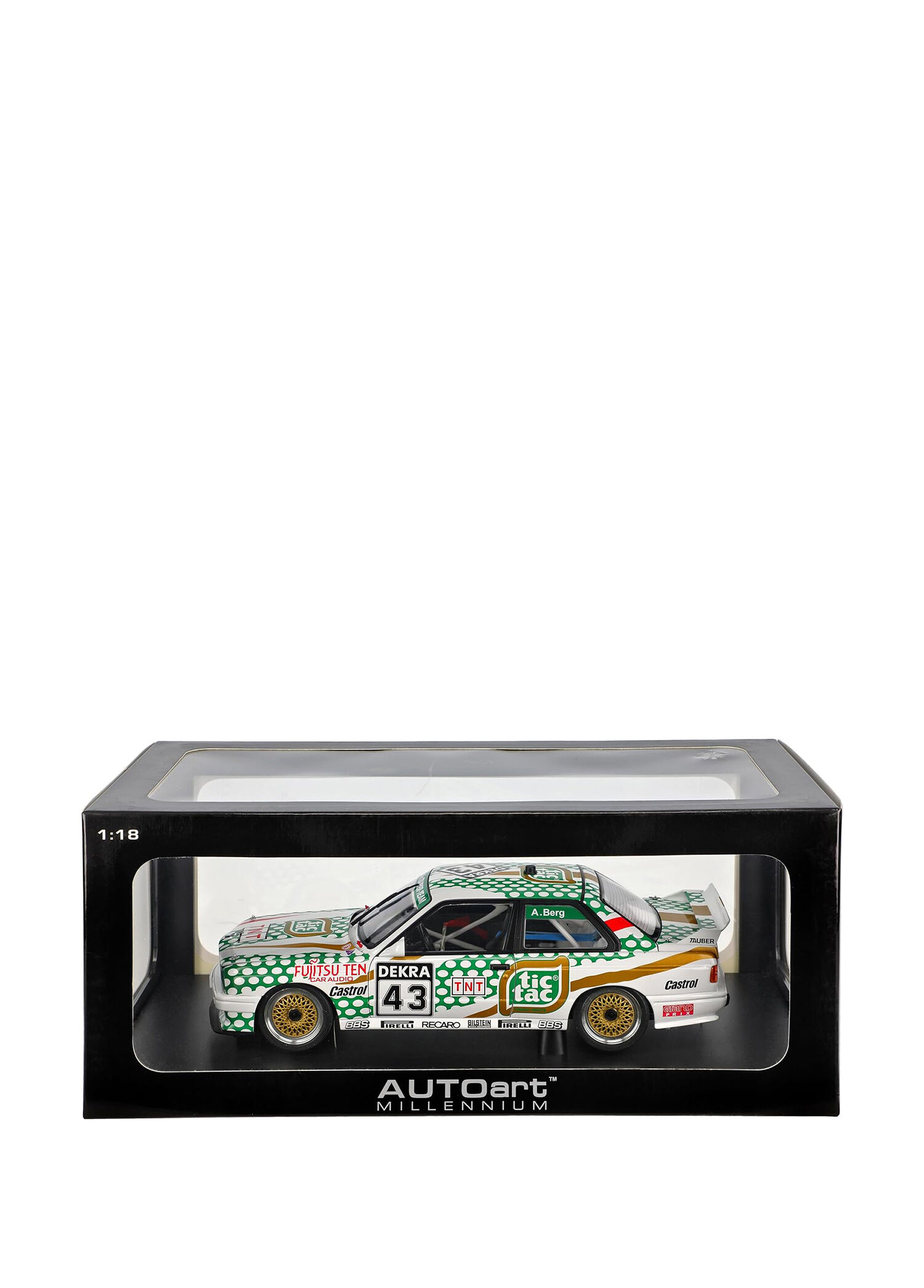 Autoart - Autoart 1991 BMW M3 Dtm Tic Tac Berg #43 1:18 Beyaz