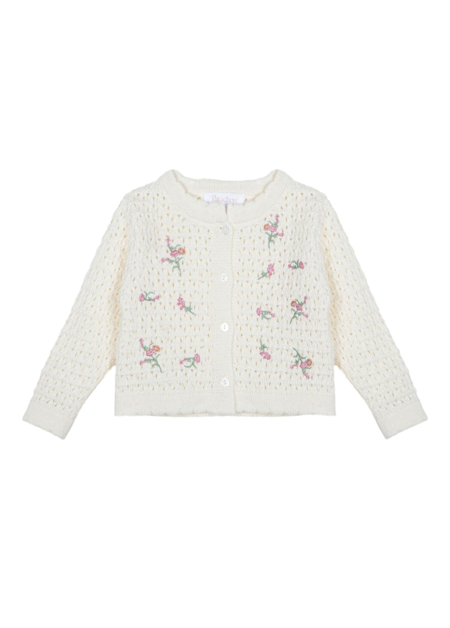 Blush Bloom Ekru Triko Kız Bebek Hırka