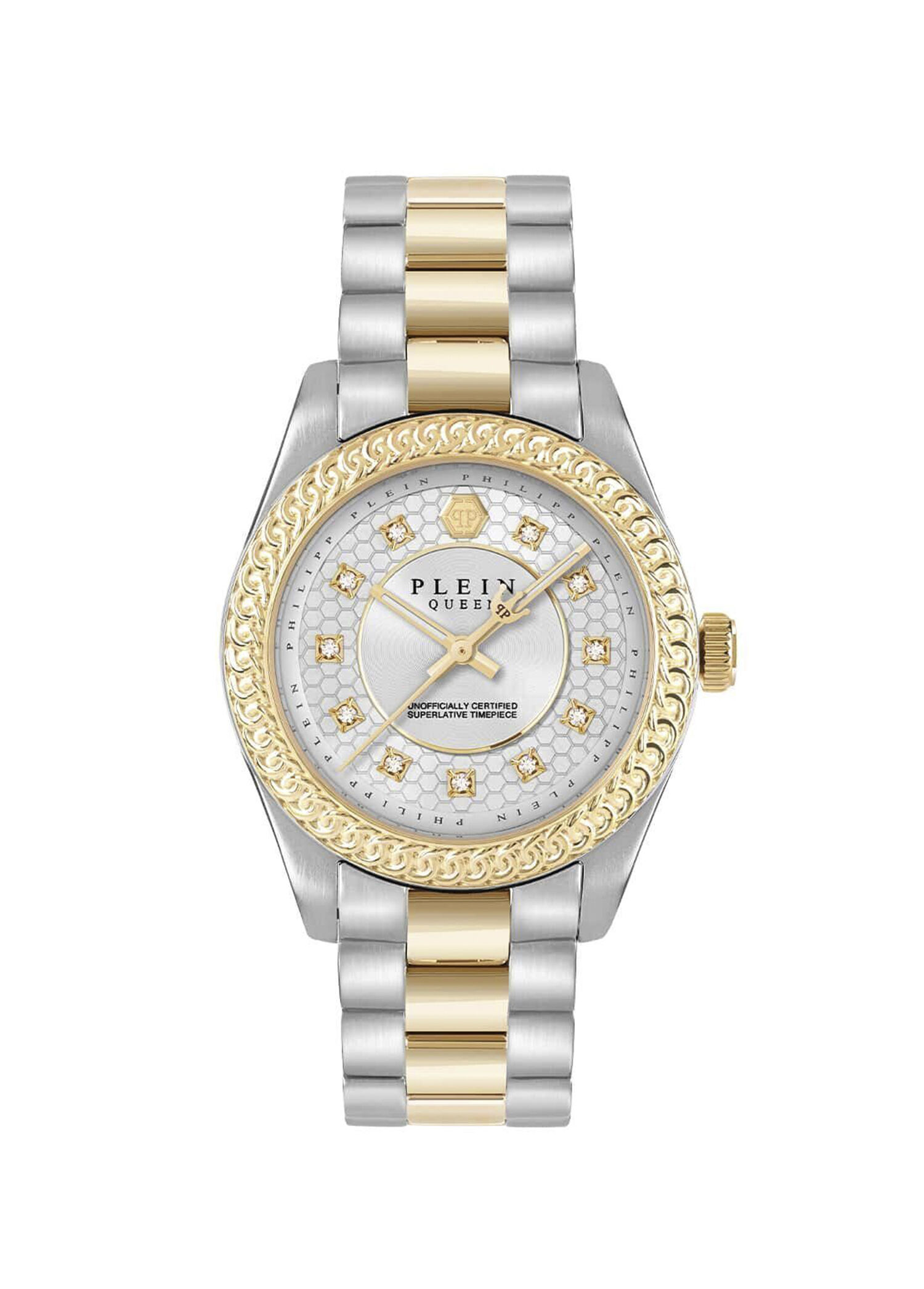 PW7FA0326 Queen Supreme Altın Rengi Metalik Gri Çelik Kadın Kol Saati