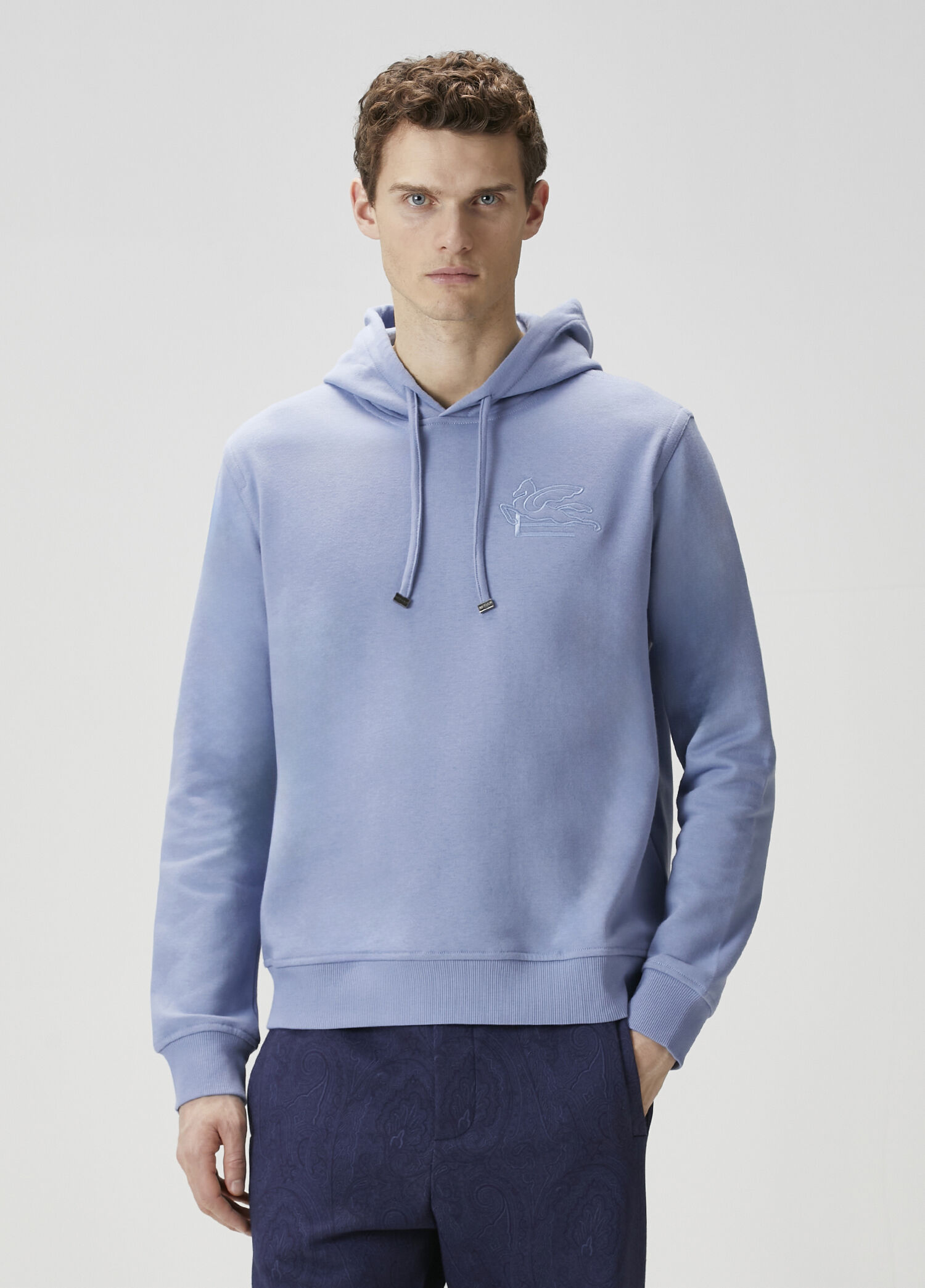 Mavi Kapüşonlu Sweatshirt